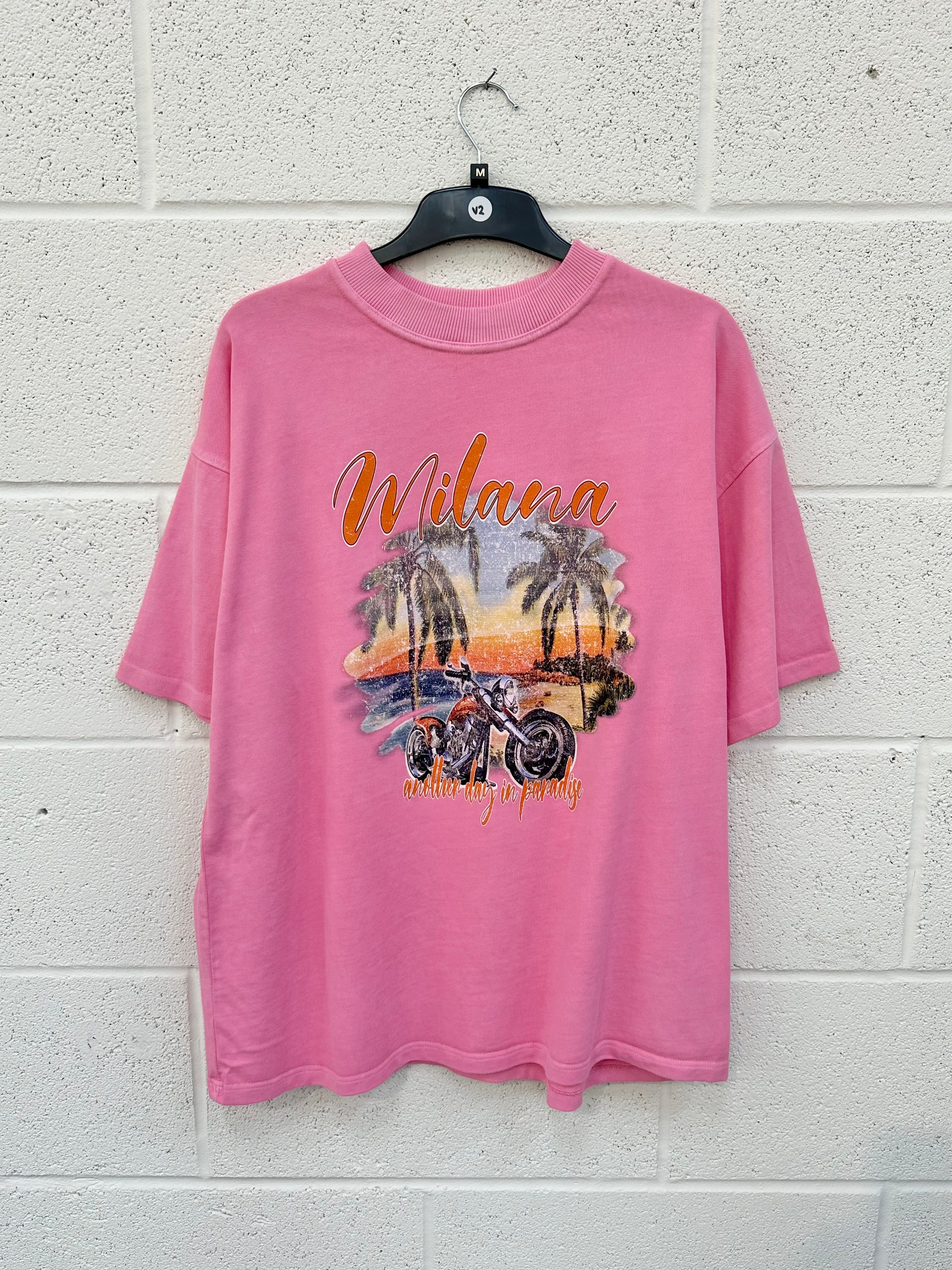 #V2 Washed Pink Paradise Heavyweight T-shirt.