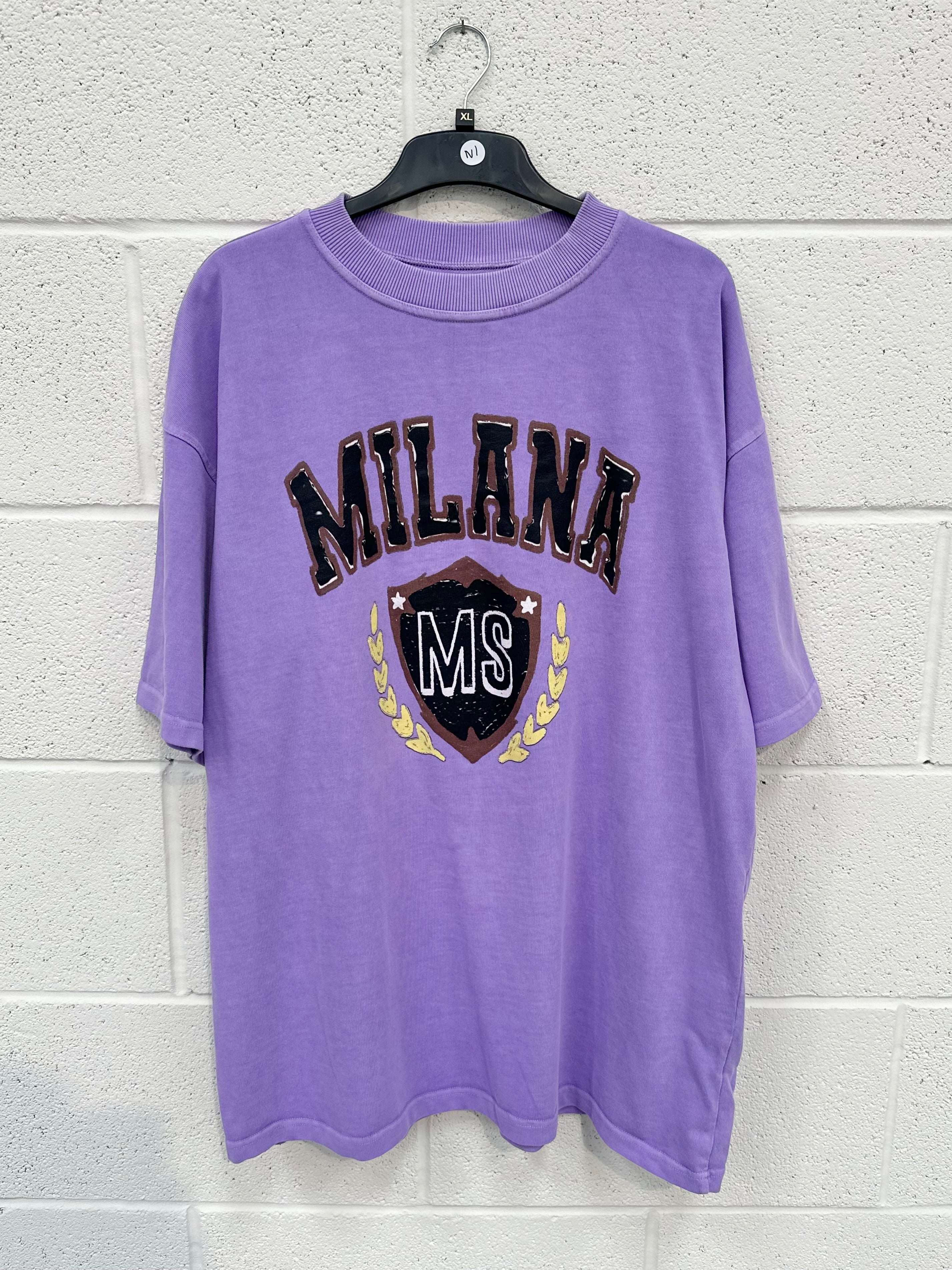 #N1 Washed Purple Crest Heavyweight T-shirt.