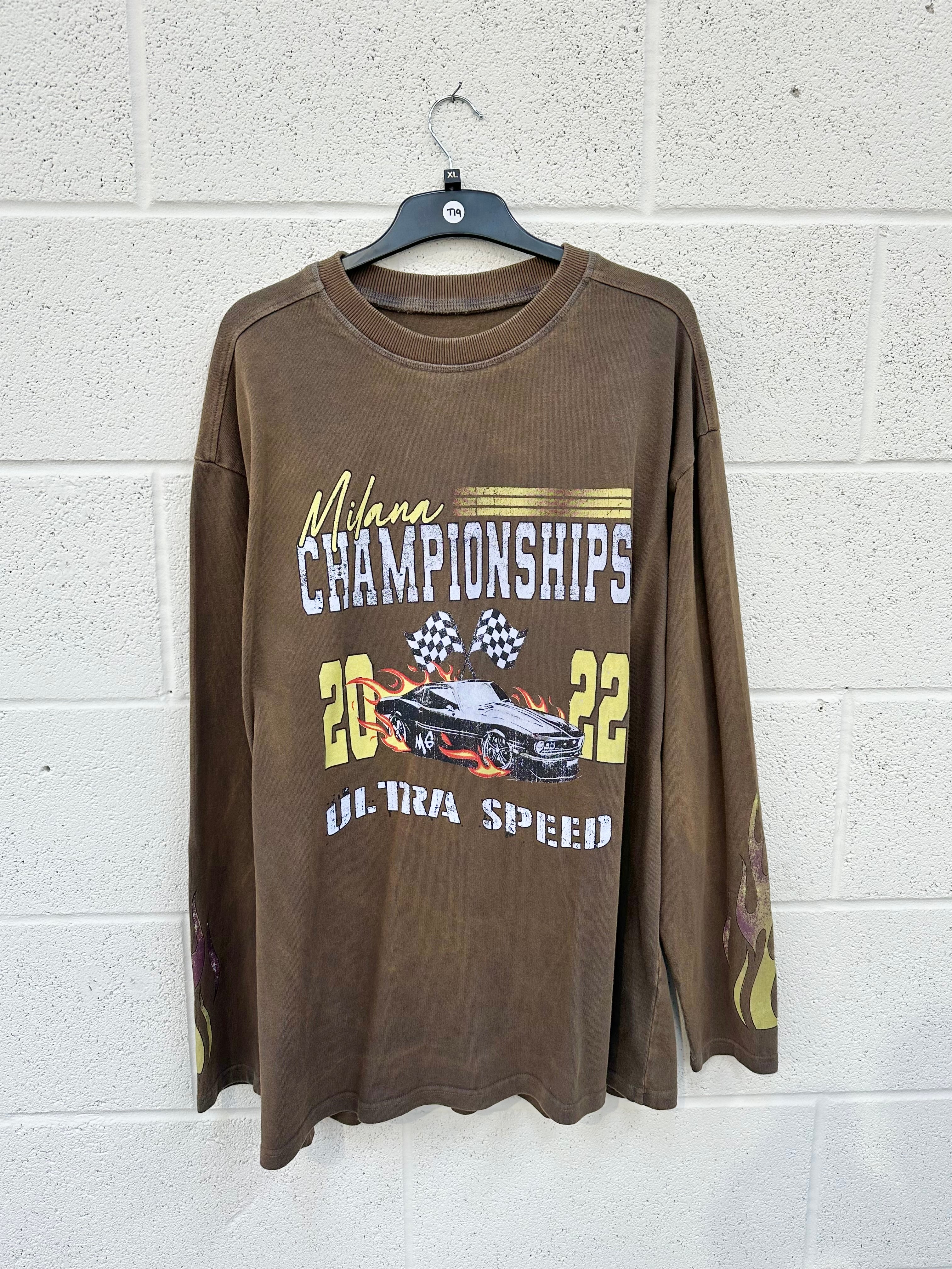 #T19 Washed Brown Heavyweight Long Sleeve.