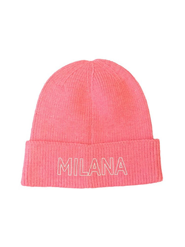 Pink Ribbed Beanie.
