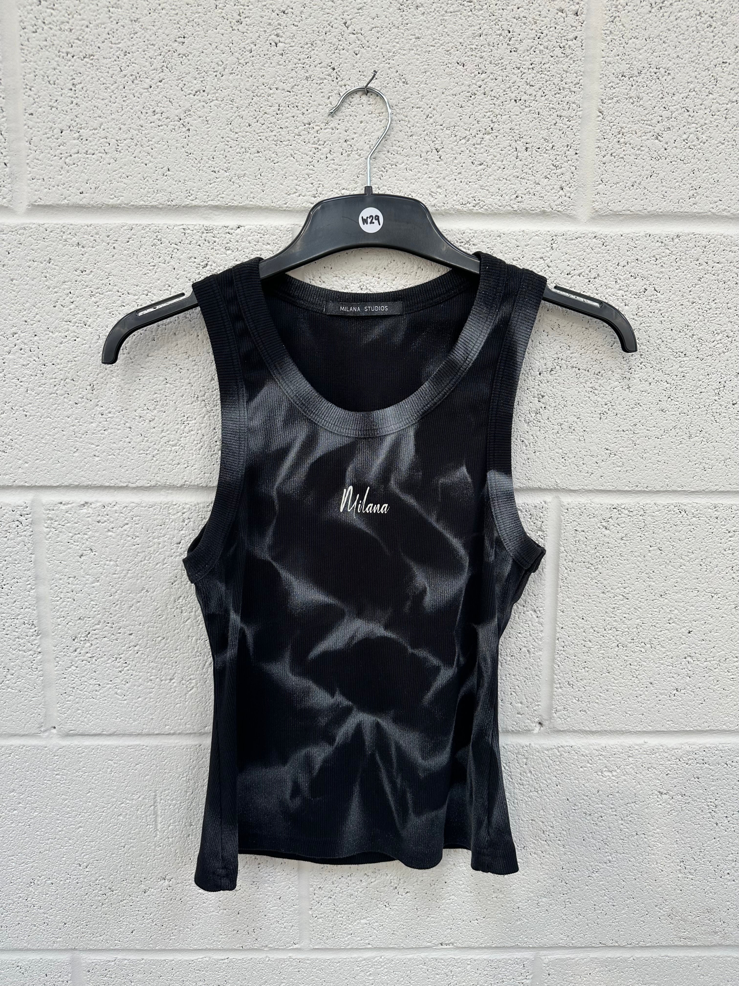 #W29 Black Spray Out Racer Vest.