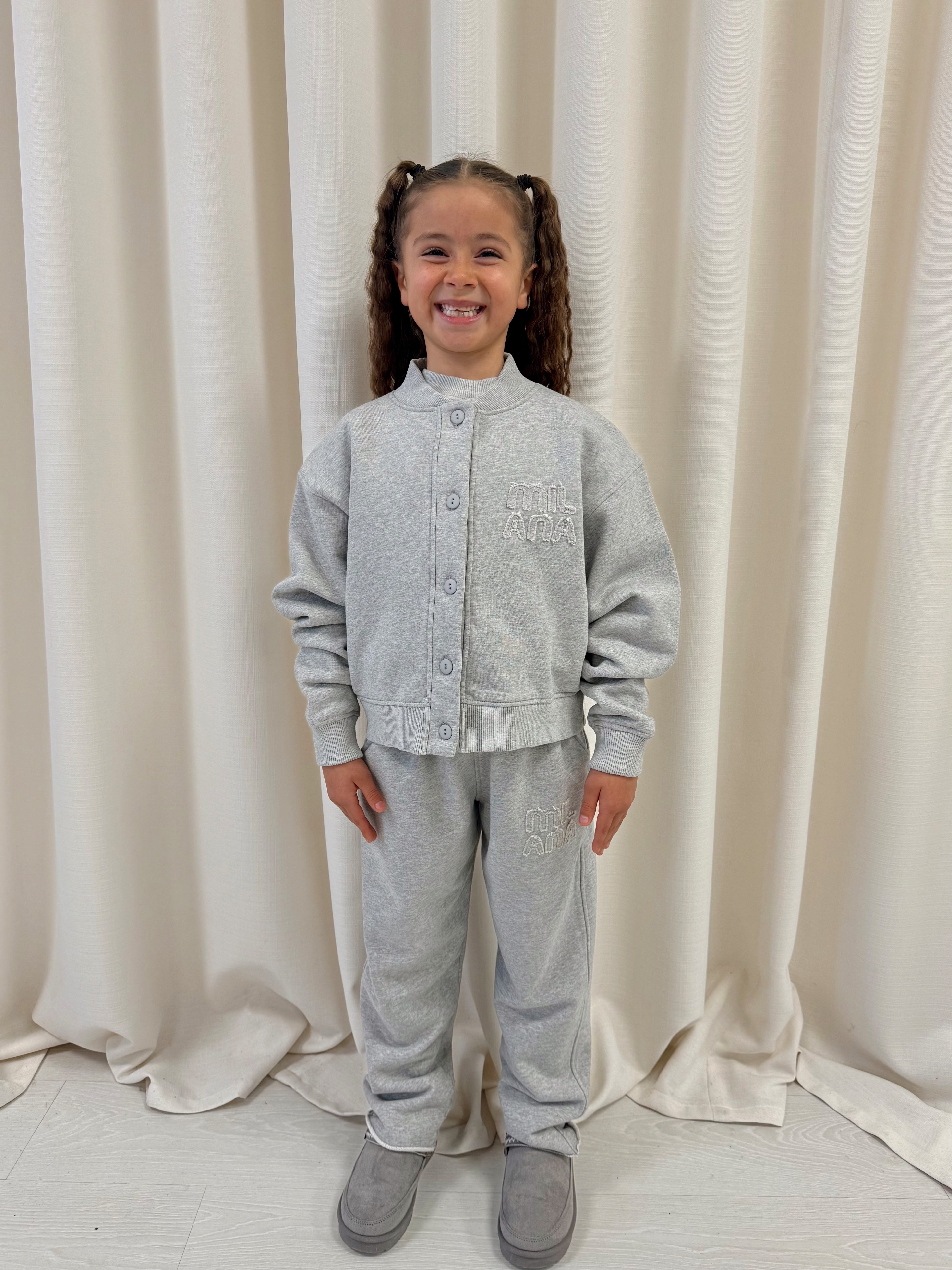 Marl Grey Appliqué Kids Relaxed Sweatpants.