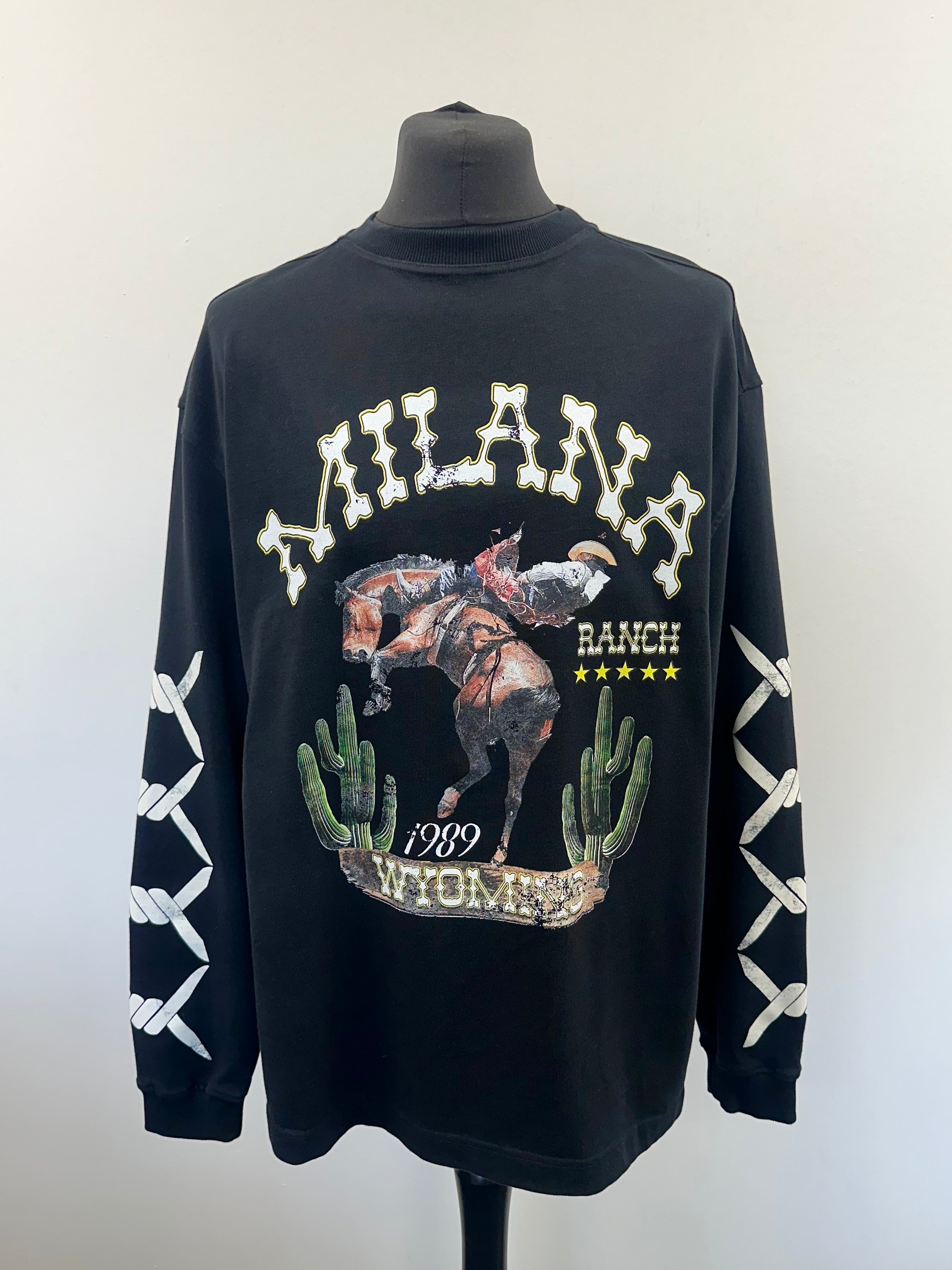 Black Ranch Heavyweight Long Sleeve T-shirt.