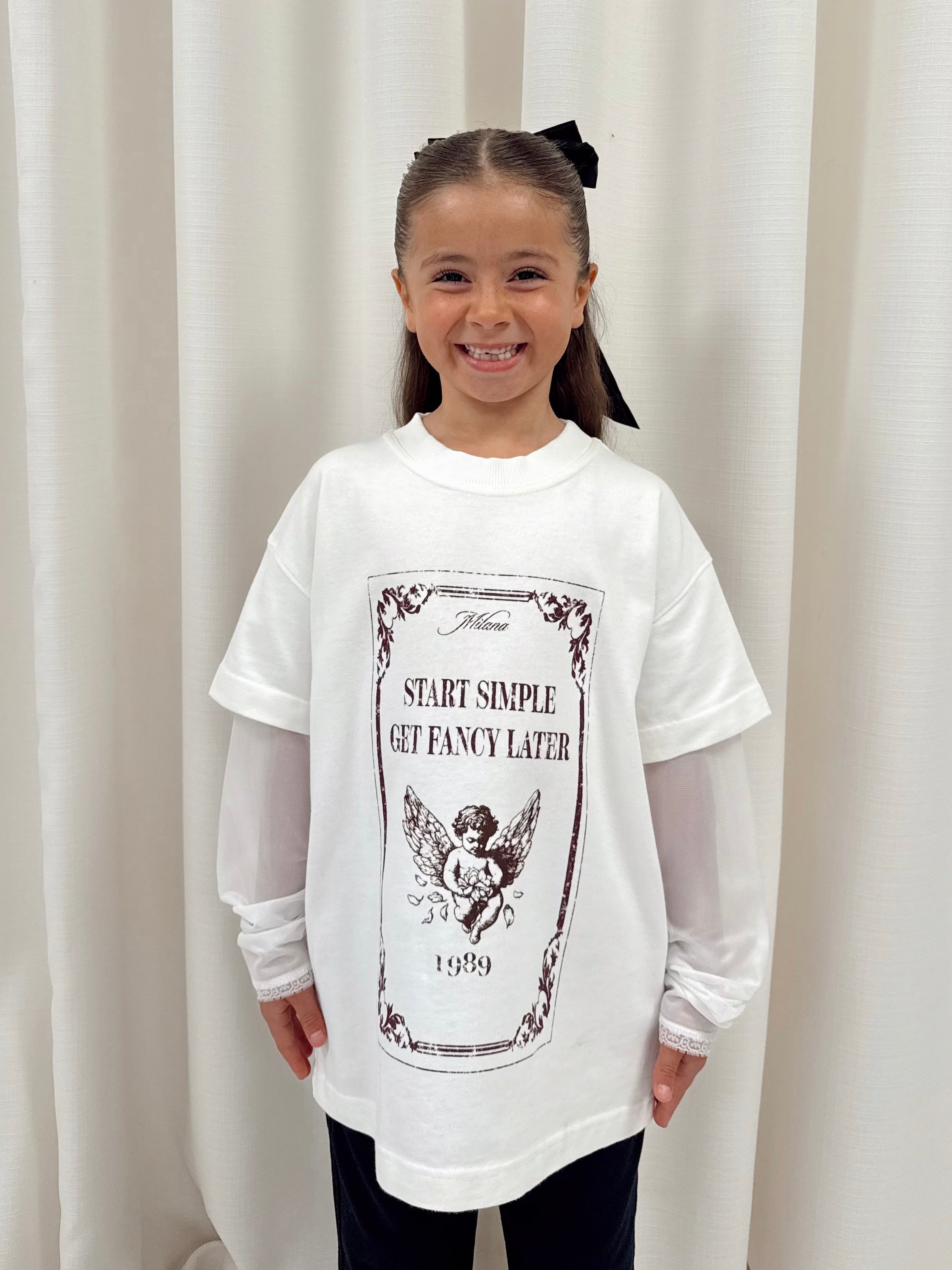 Off White Cherub Stamp Kids Long Sleeve.