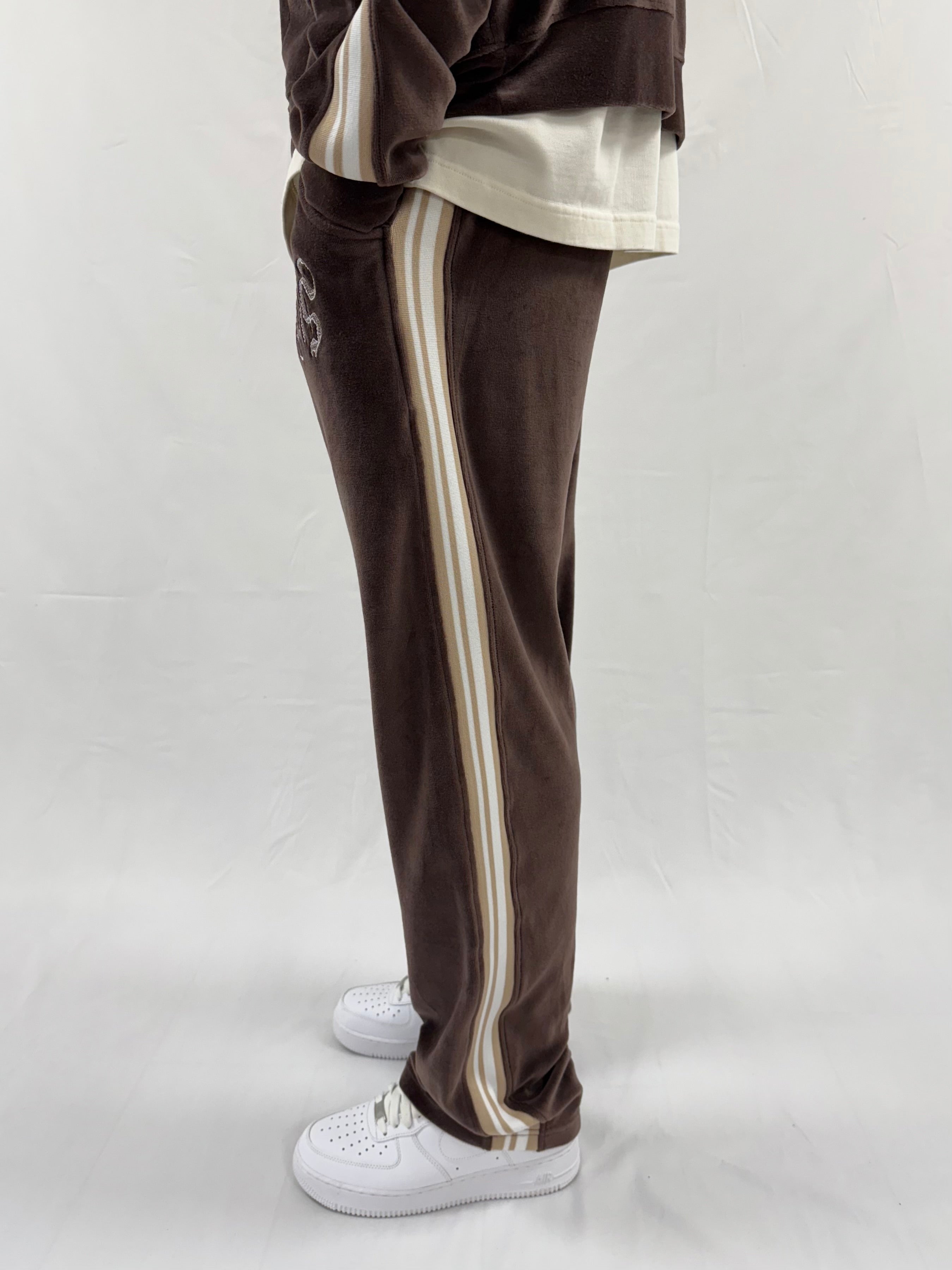 Chocolate Brown Velour Relaxed Sweatpants.