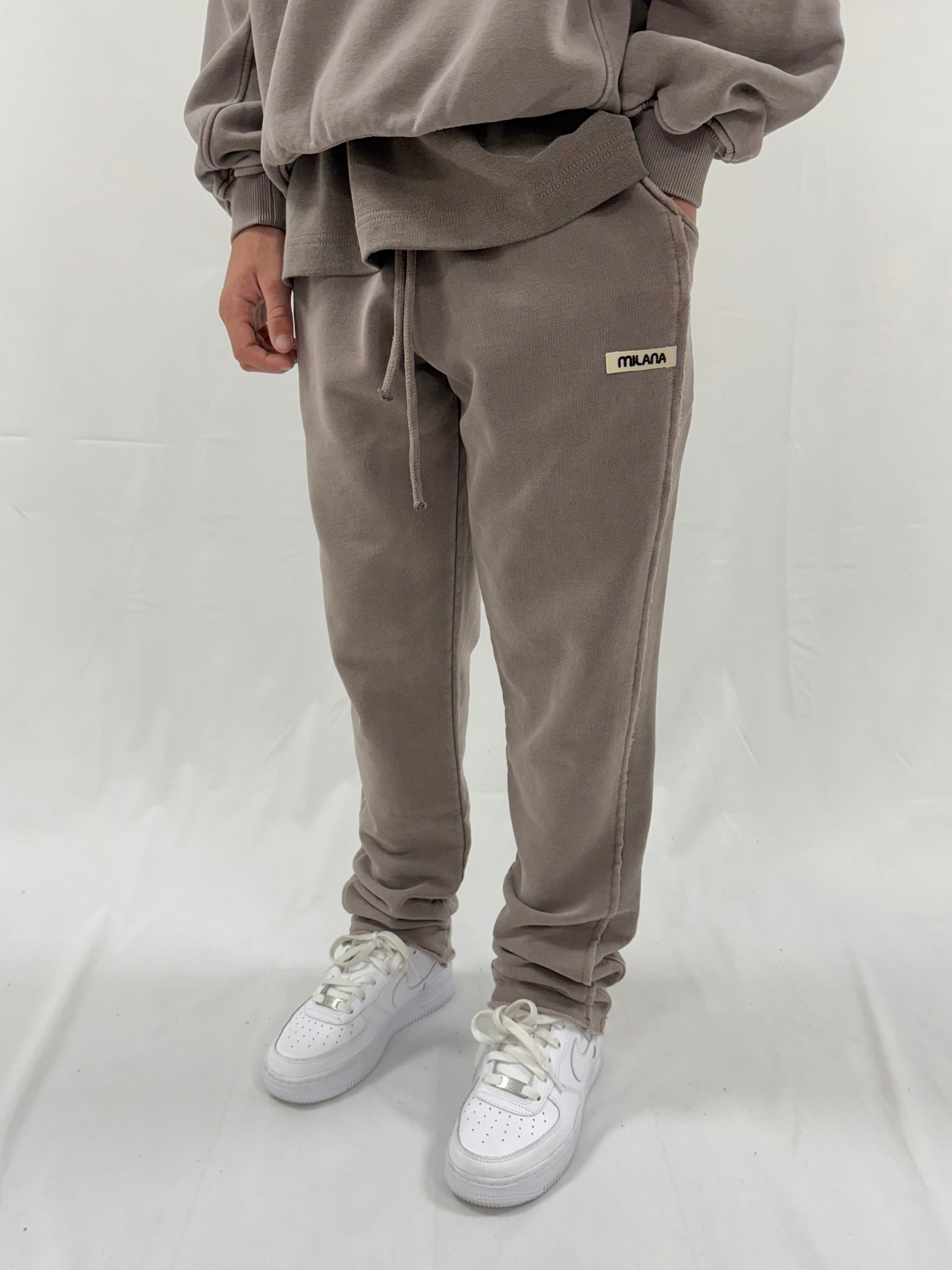 Washed Brown Core Kids Relaxed Sweatpants.