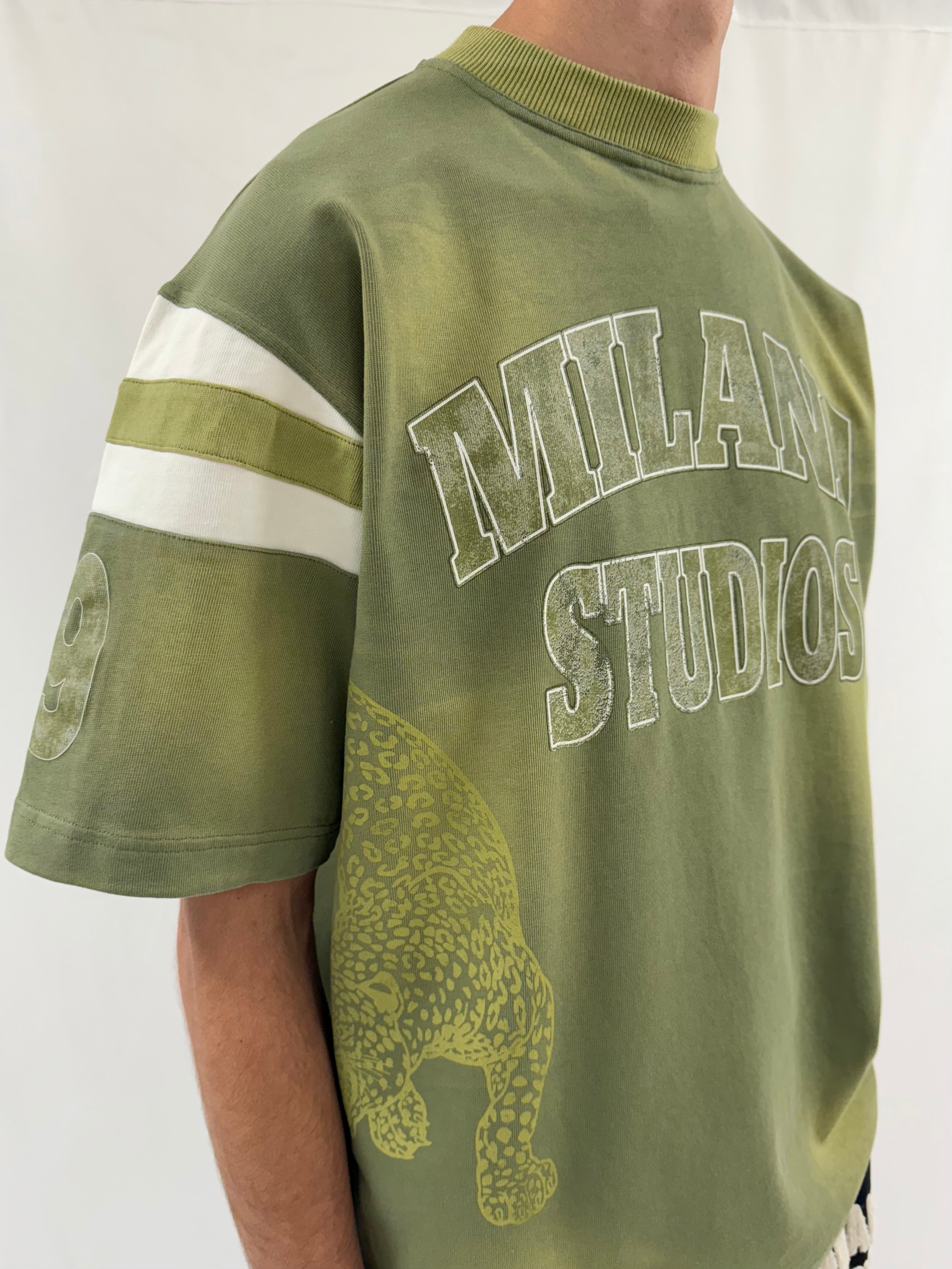 Military Green Cheetah Heavyweight T-shirt.