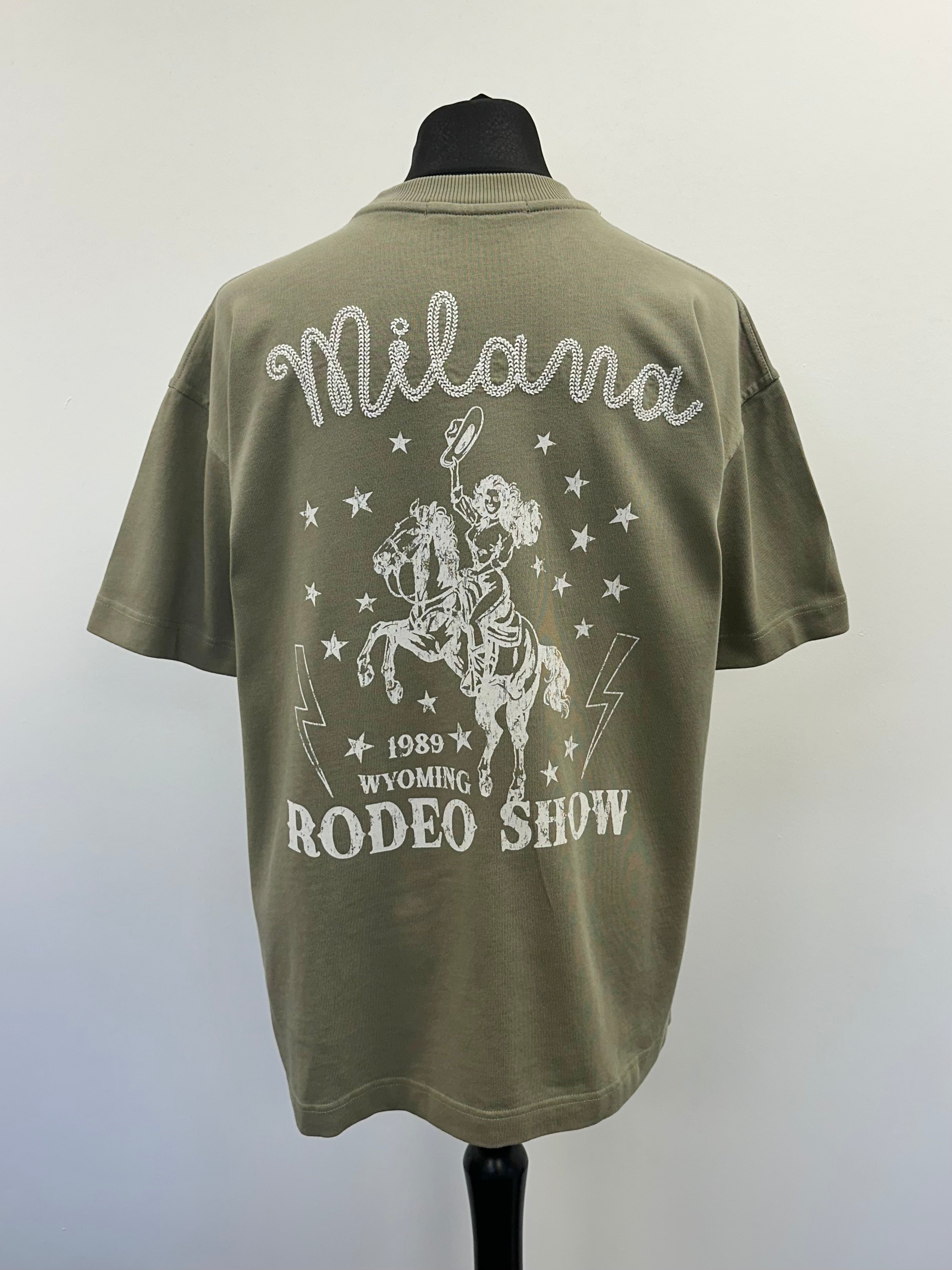 Cool Khaki Rodeo Show Heavyweight T-shirt. – Milana Studios
