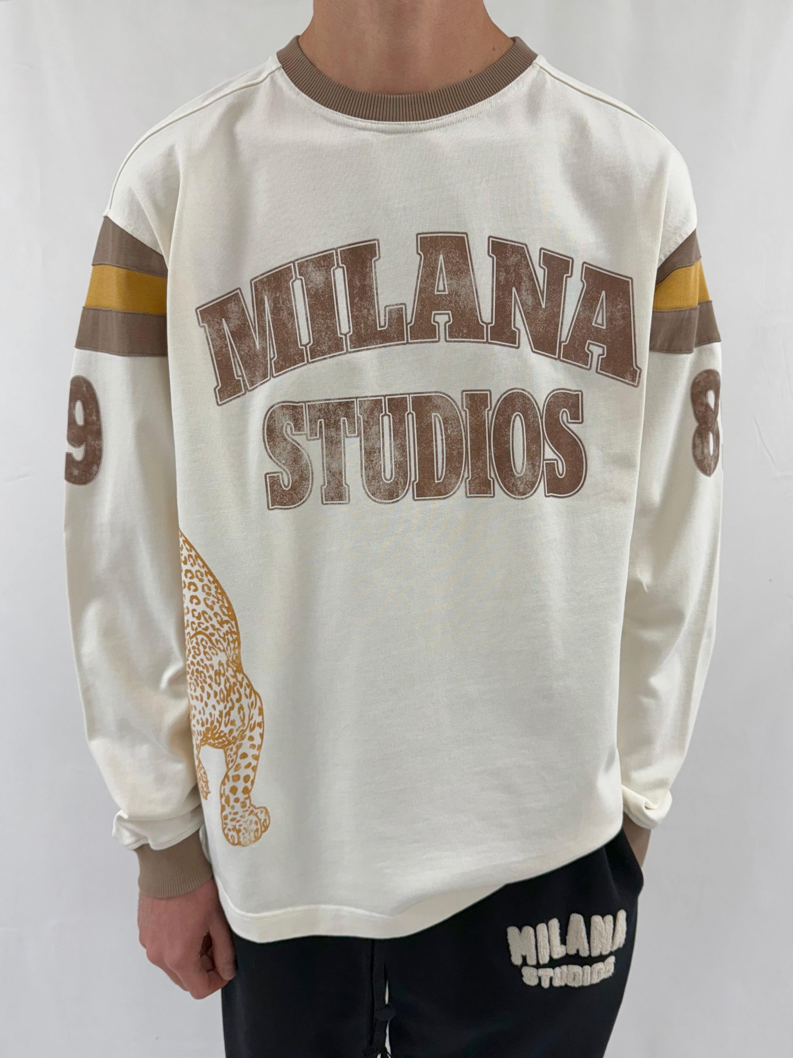 Cream & Brown Cheetah Heavyweight Long Sleeve.