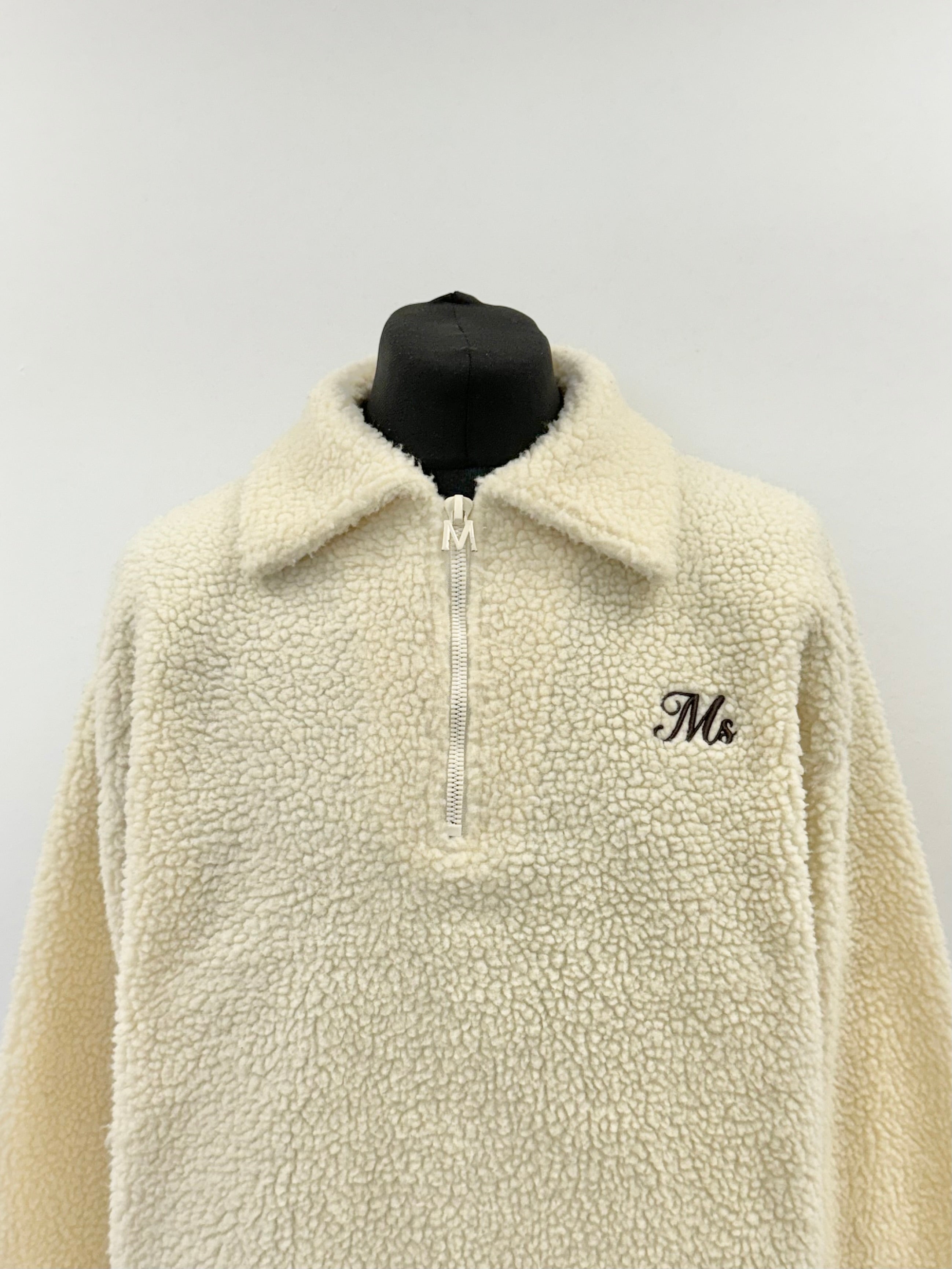 Beige MS Half Zip Fleece.