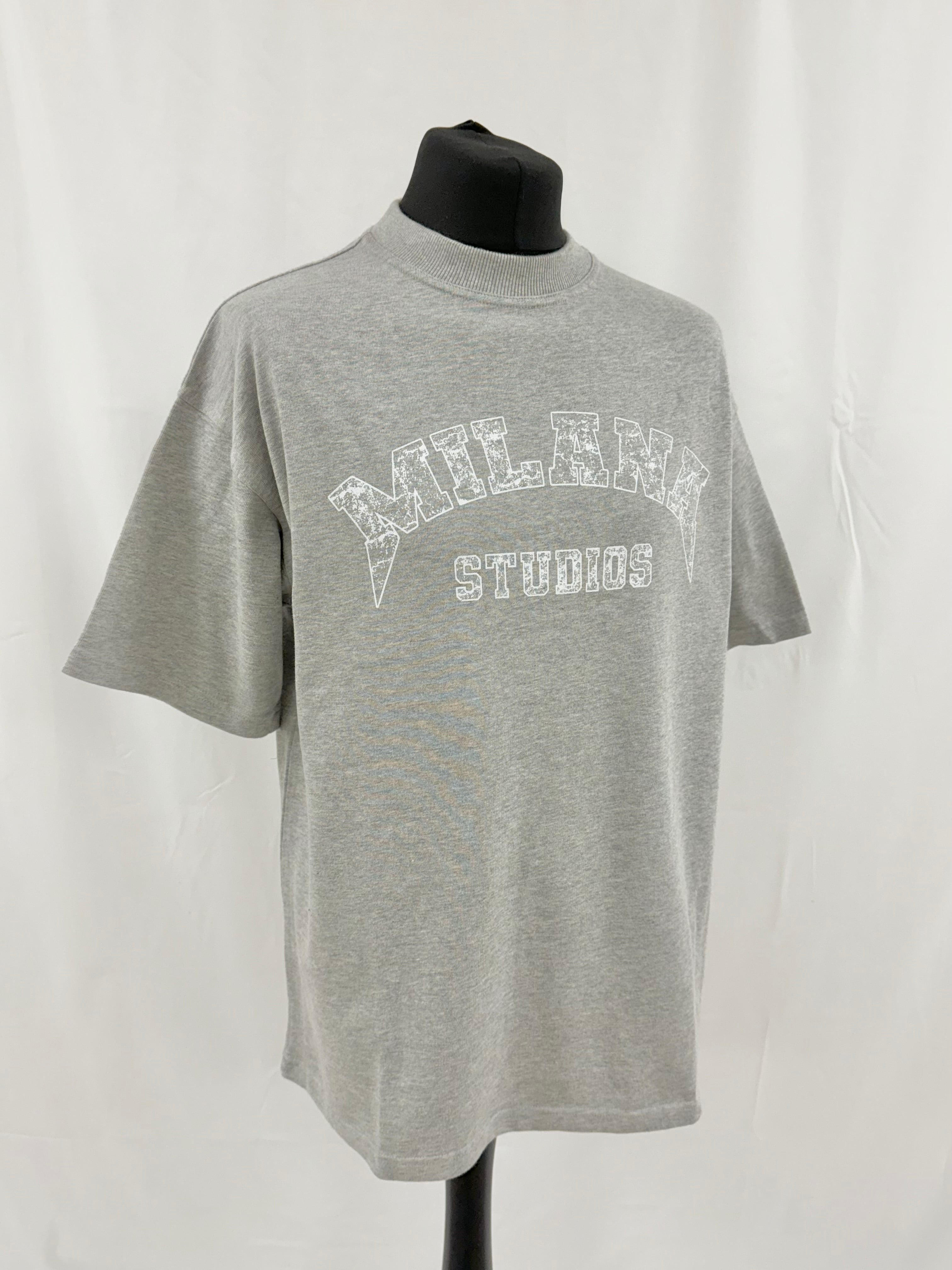 Marl Grey Arched Heavyweight T-shirt.