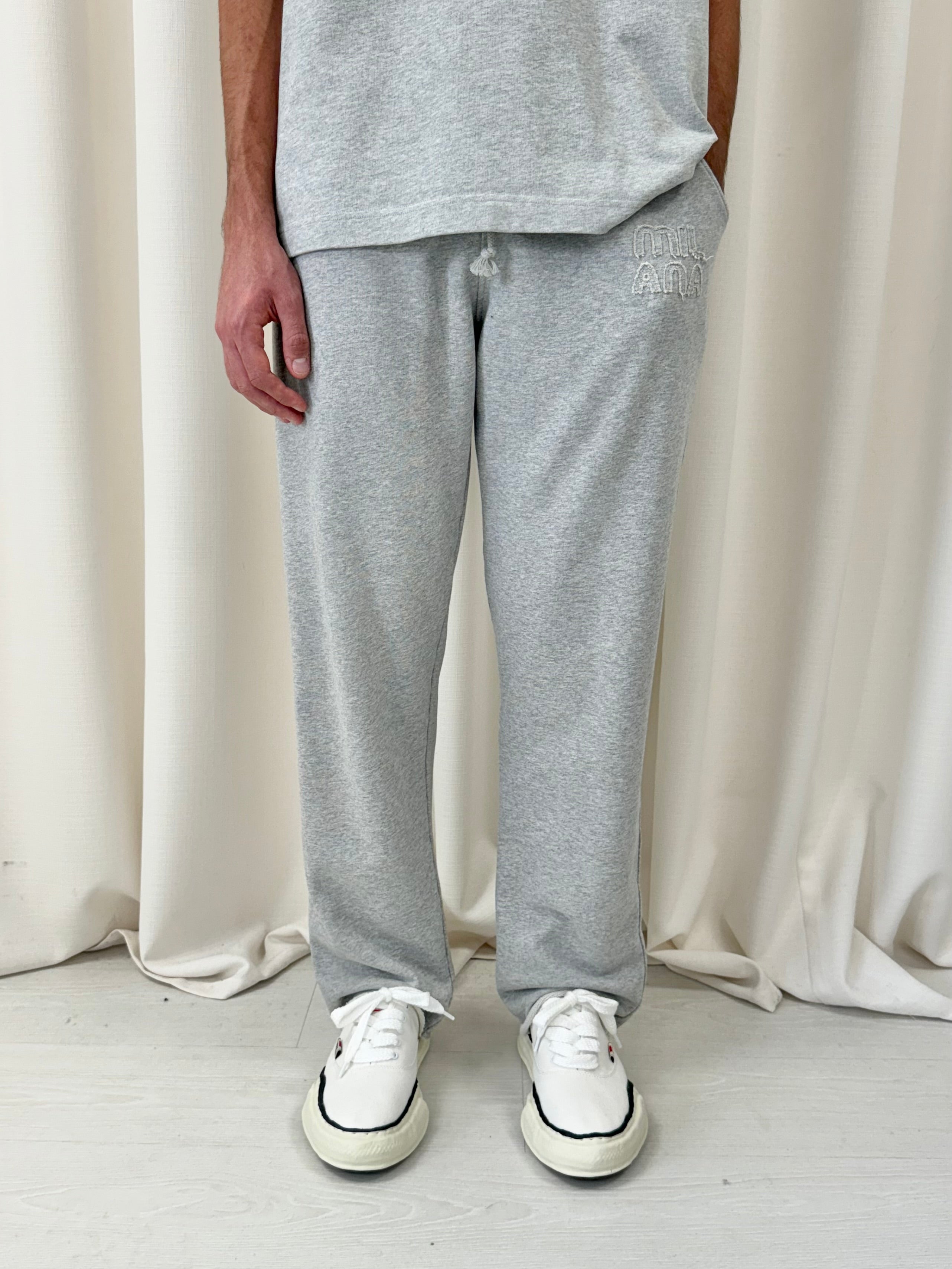 Marl Grey Milana Appliqué Heavyweight Relaxed Sweatpants.
