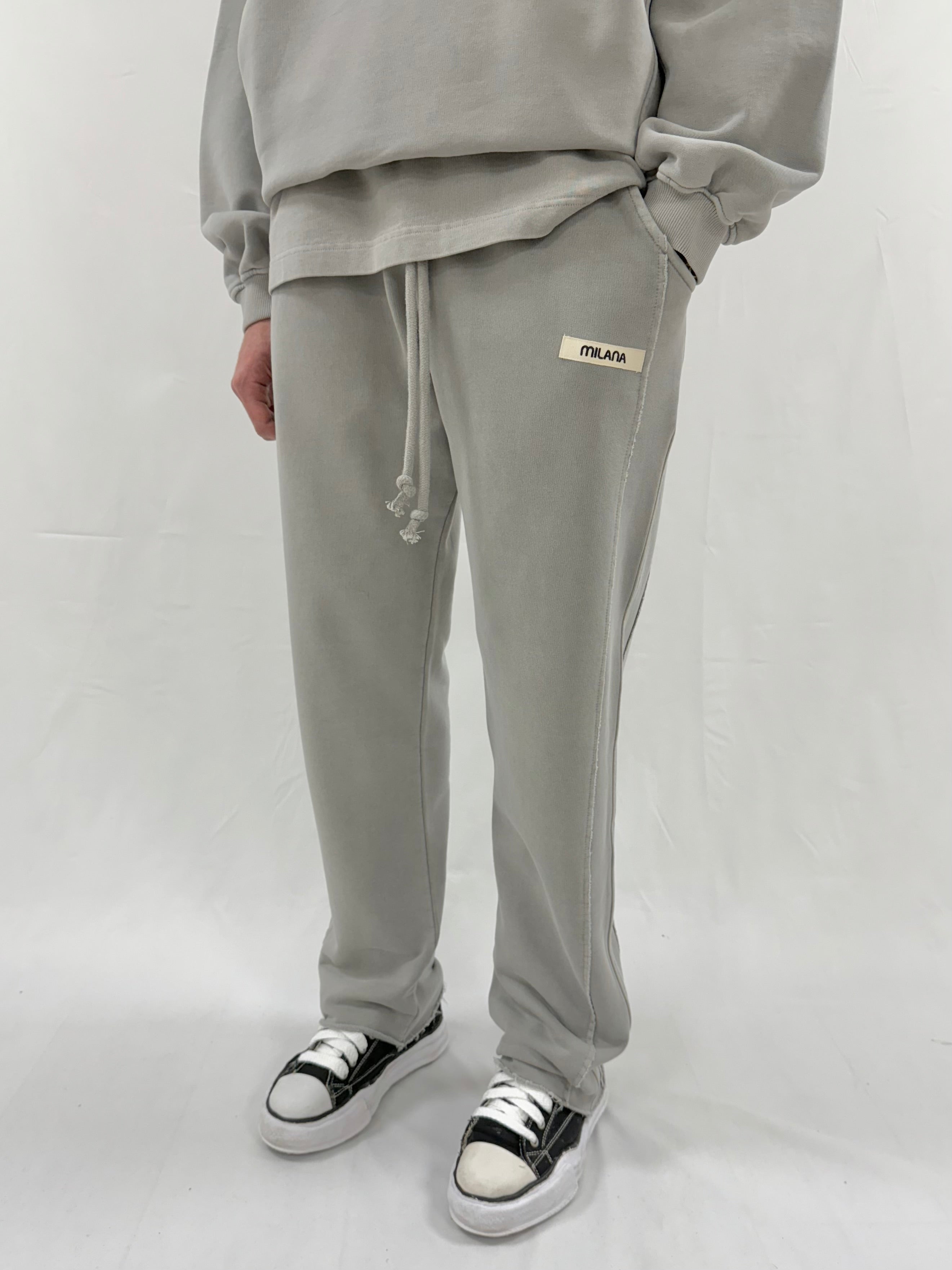 Washed Ash Grey Core Relaxed Sweatpants.