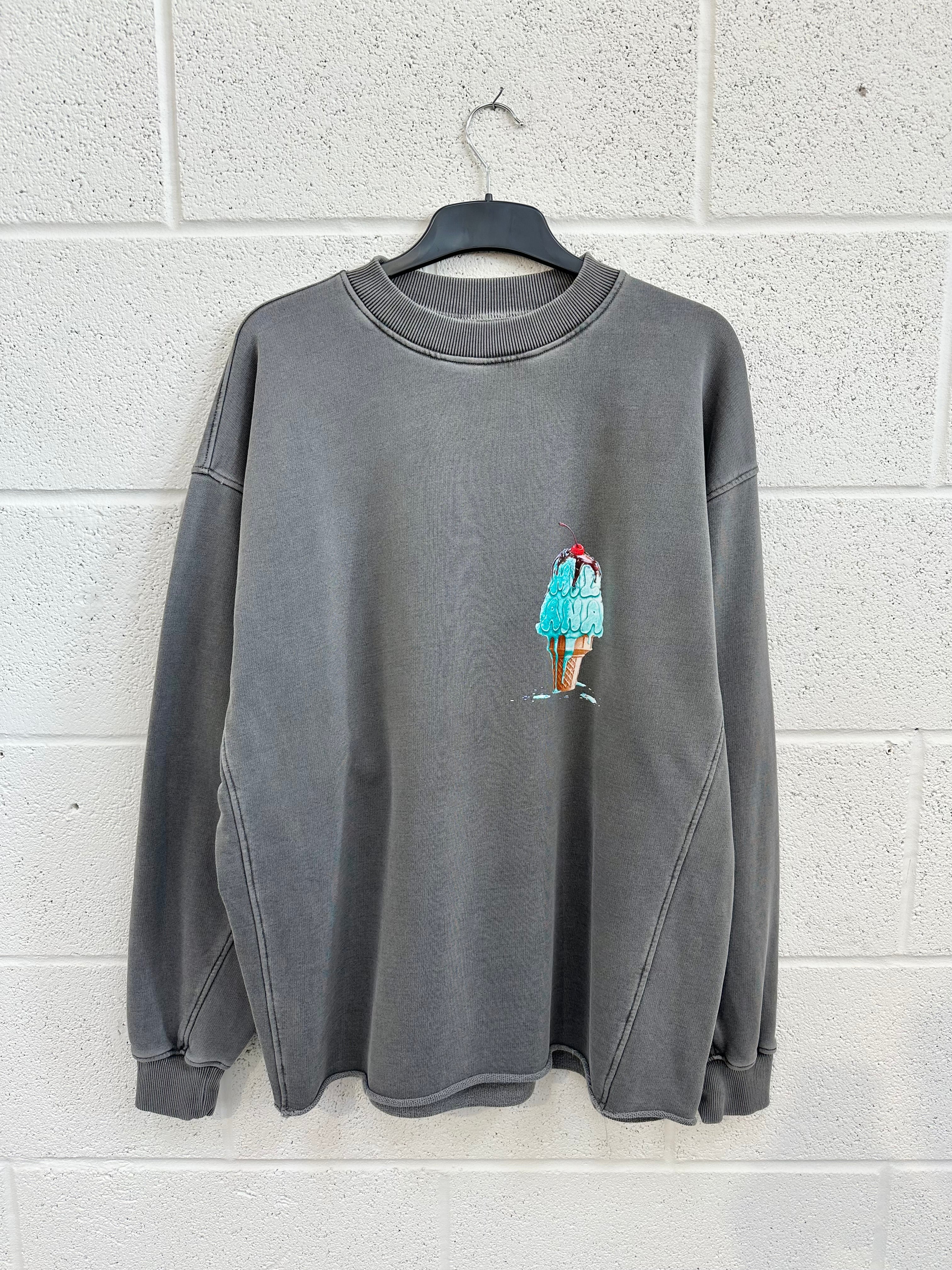 #BB41 Washed Charcoal Ice Cream Heavyweight Sweatshirt.