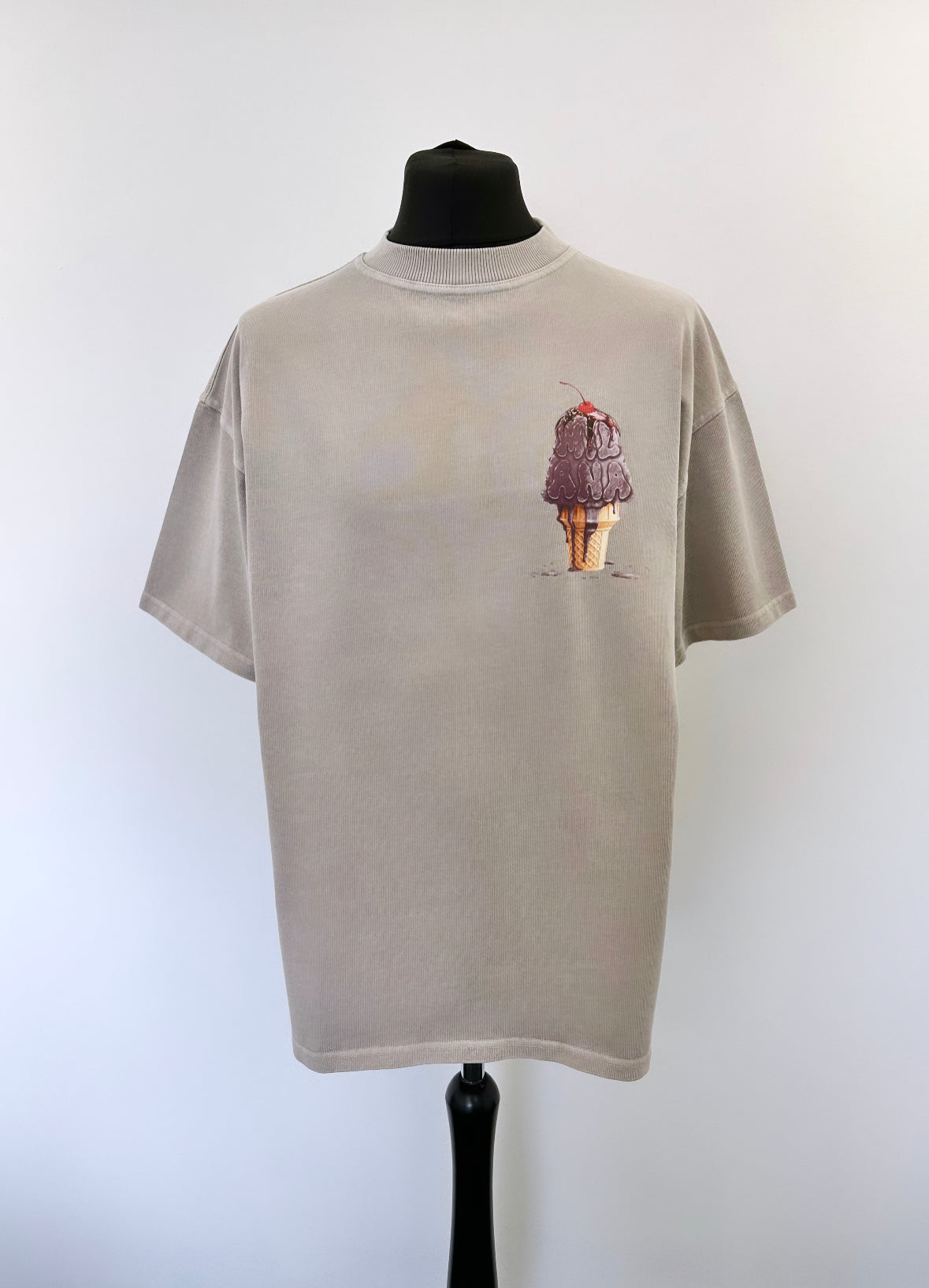 Washed Taupe Heavyweight Ice Cream T-shirt.
