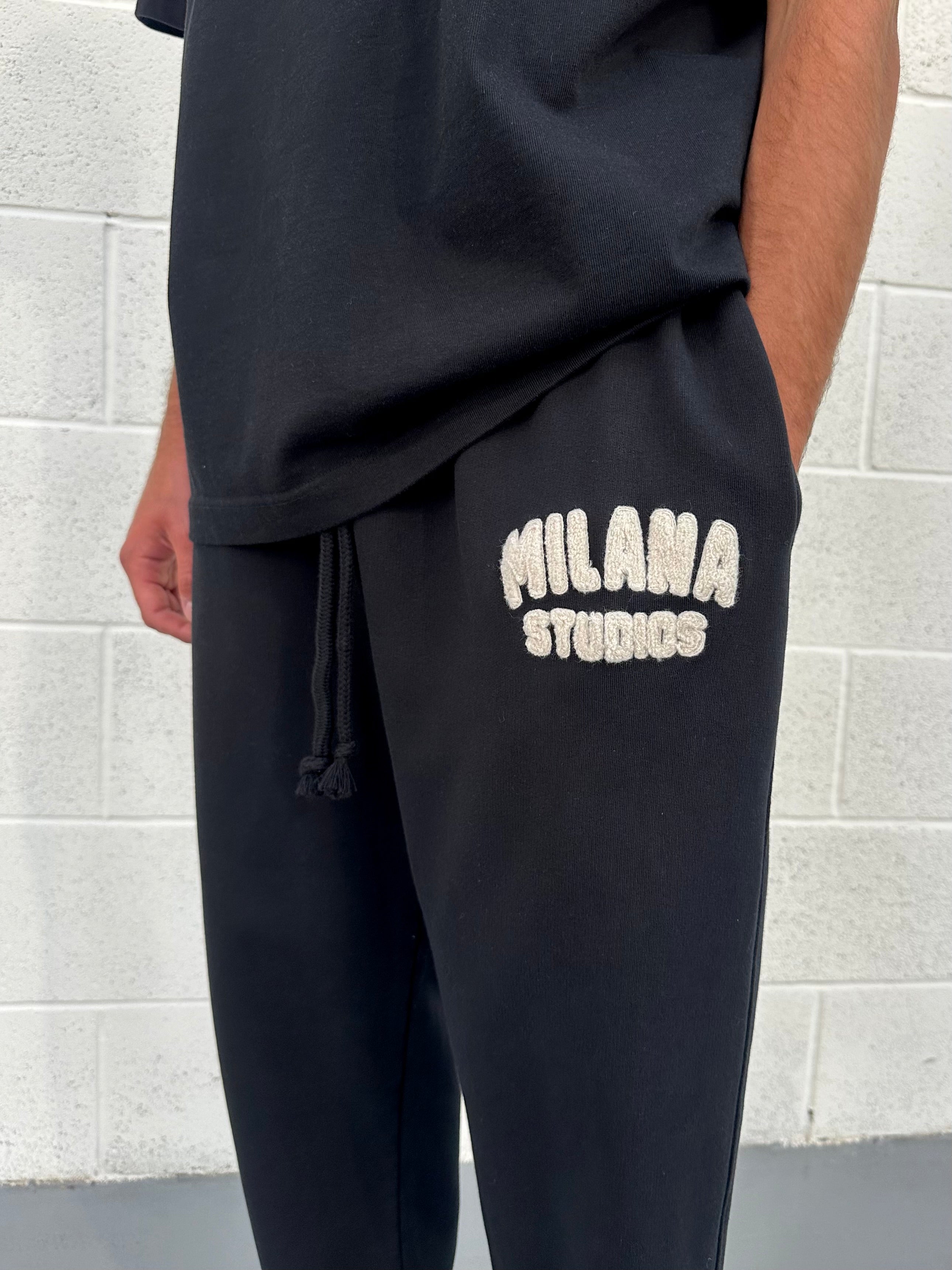 Black Teddy Cuff Sweatpants.