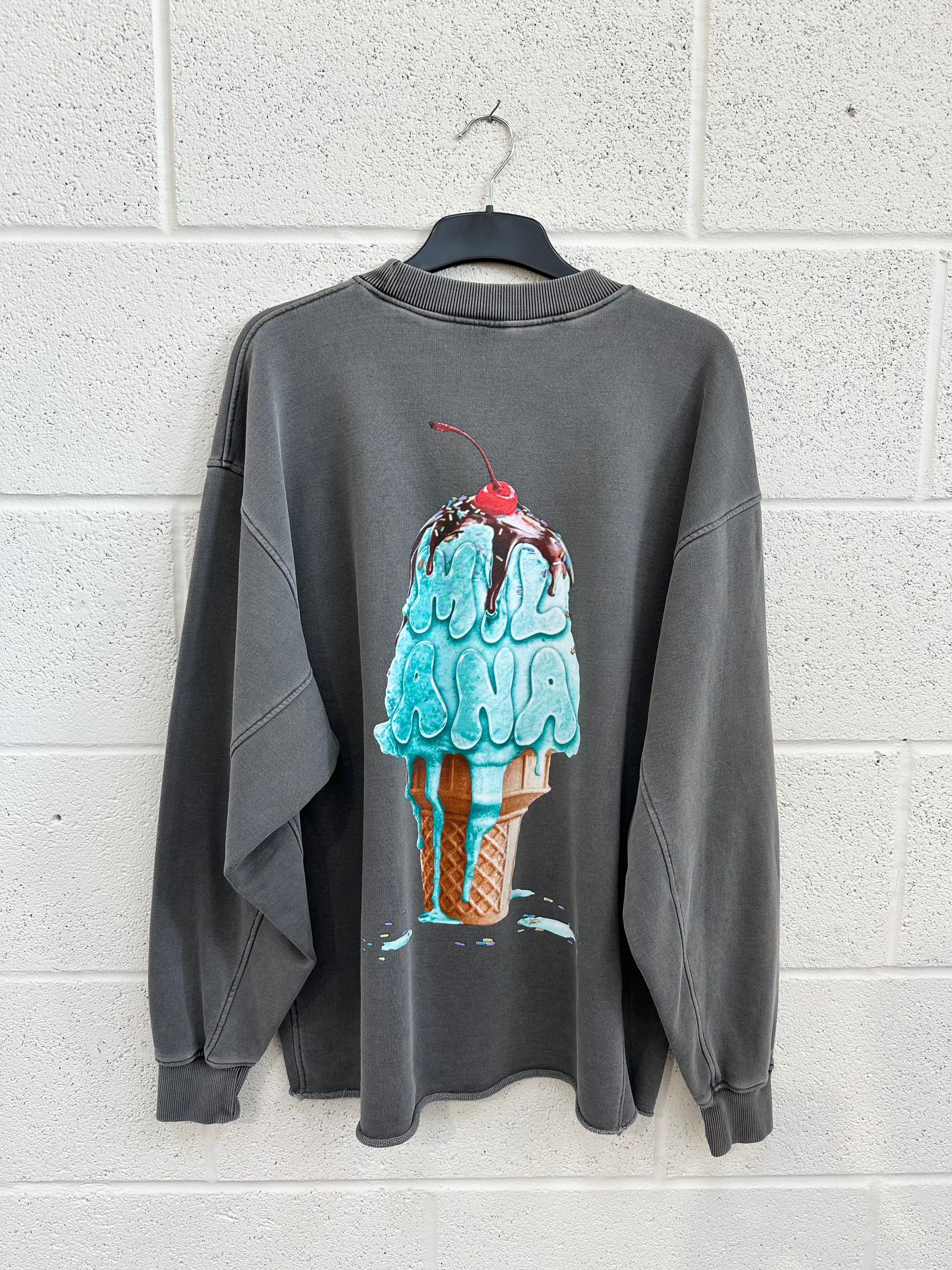 #BB41 Washed Charcoal Ice Cream Heavyweight Sweatshirt.