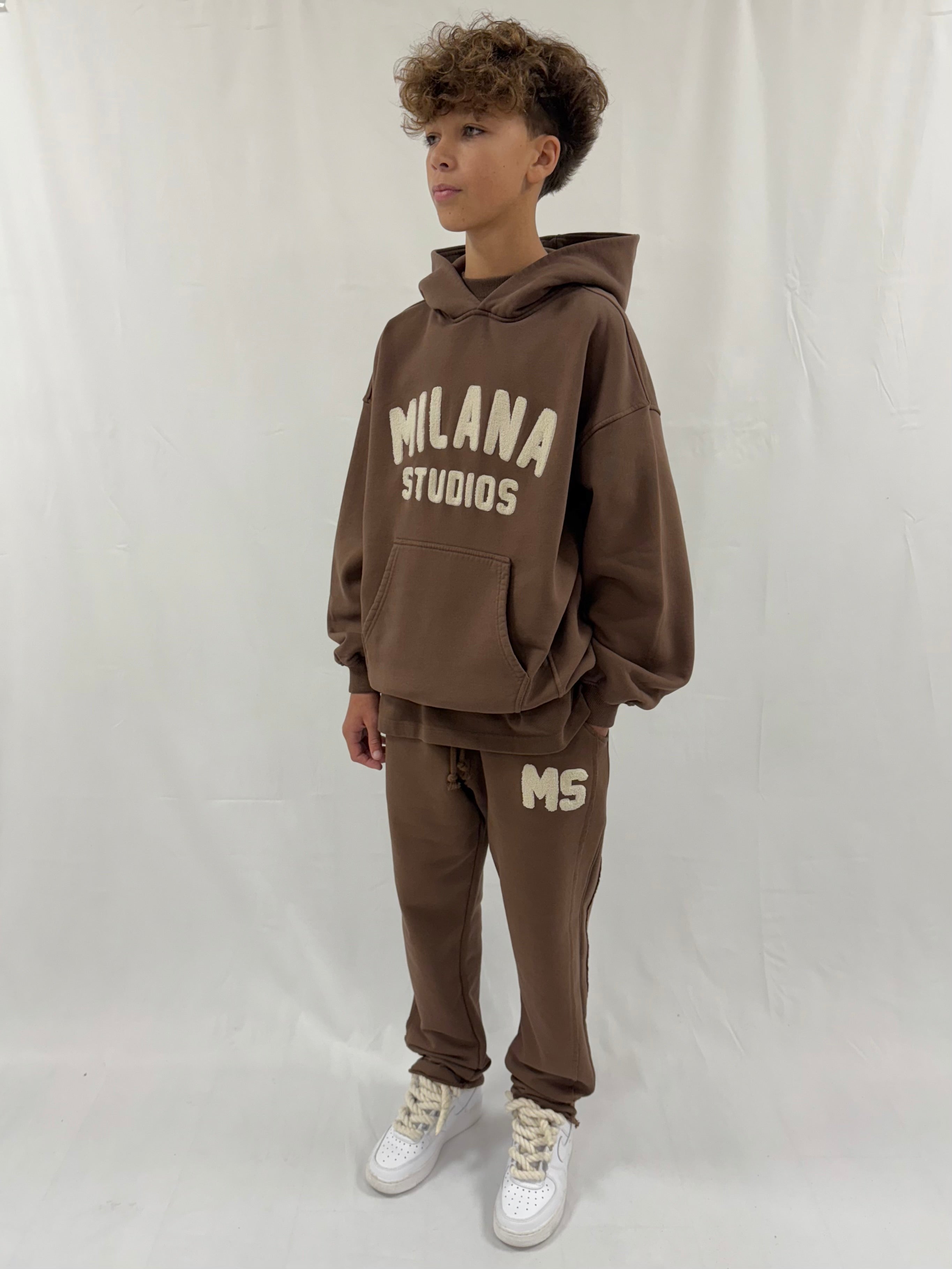 Dark Chocolate Teddy Kids Relaxed Sweatpants.