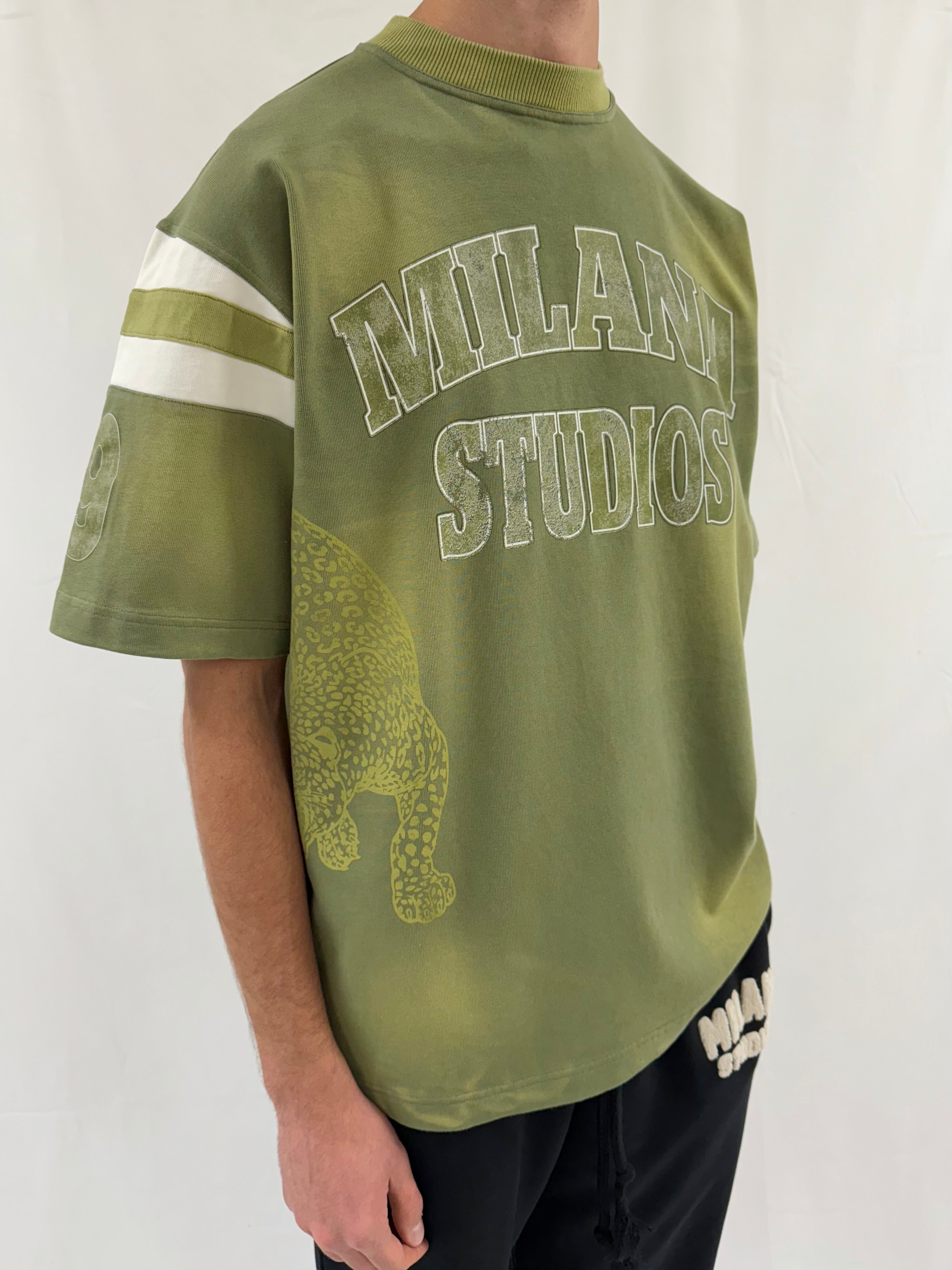 Military Green Cheetah Heavyweight T-shirt.