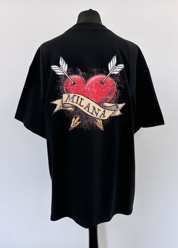 Black Heart Script Heavyweight T-shirt