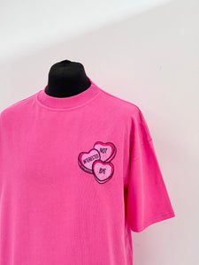 Hot Pink Heavyweight Hearts T-shirt.