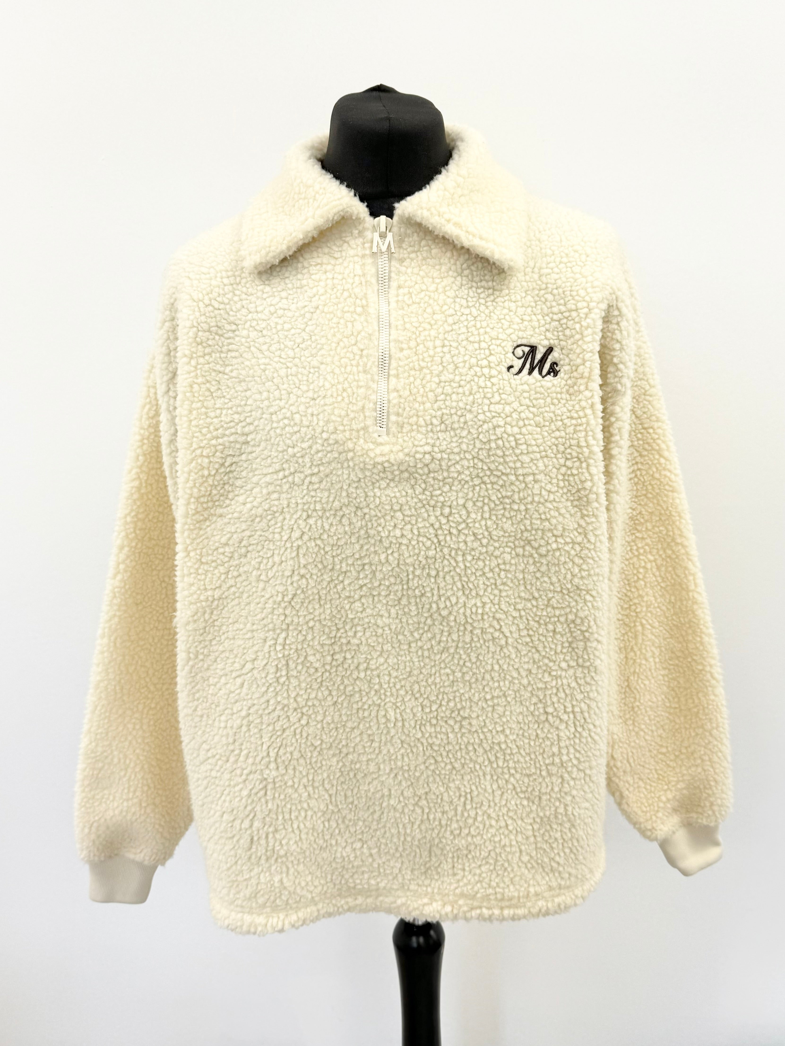 Beige MS Half Zip Fleece.