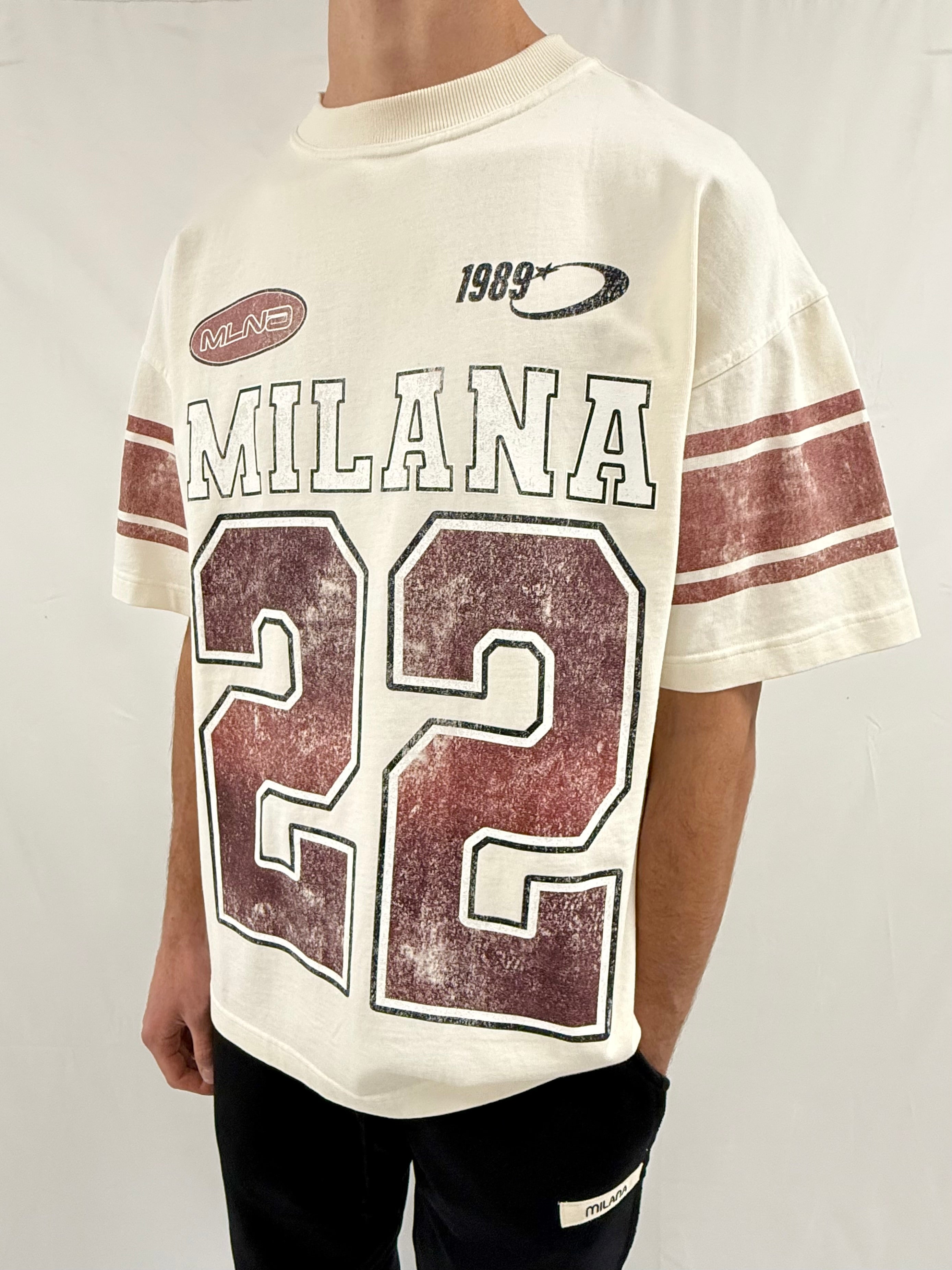 Cream & Burgundy Vintage 22 Eagle Heavyweight T-shirt.