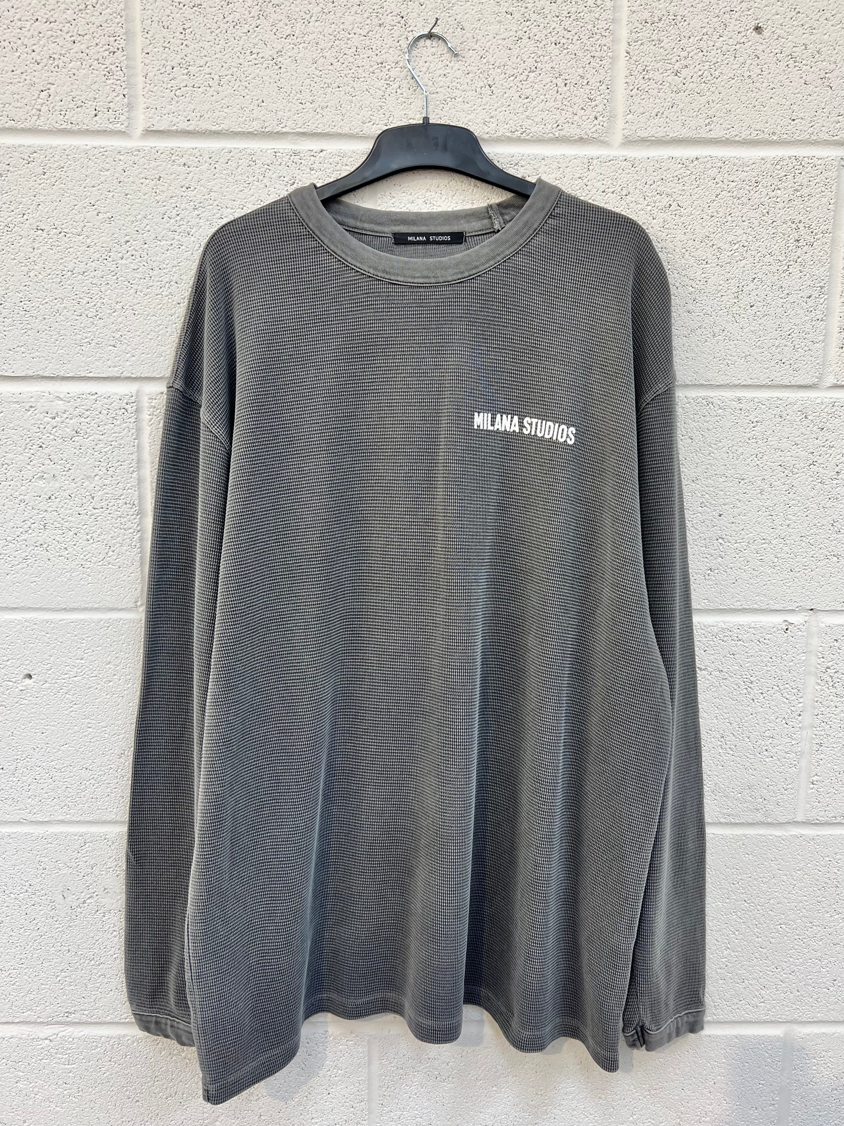 #CC8 Washed Charcoal Essential Waffle Heavyweight Long Sleeve.