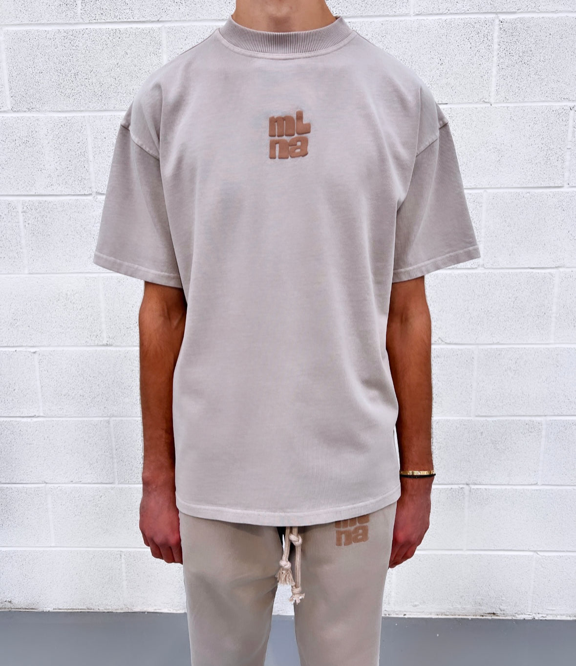 Washed Taupe Bubble Heavyweight T-shirt.