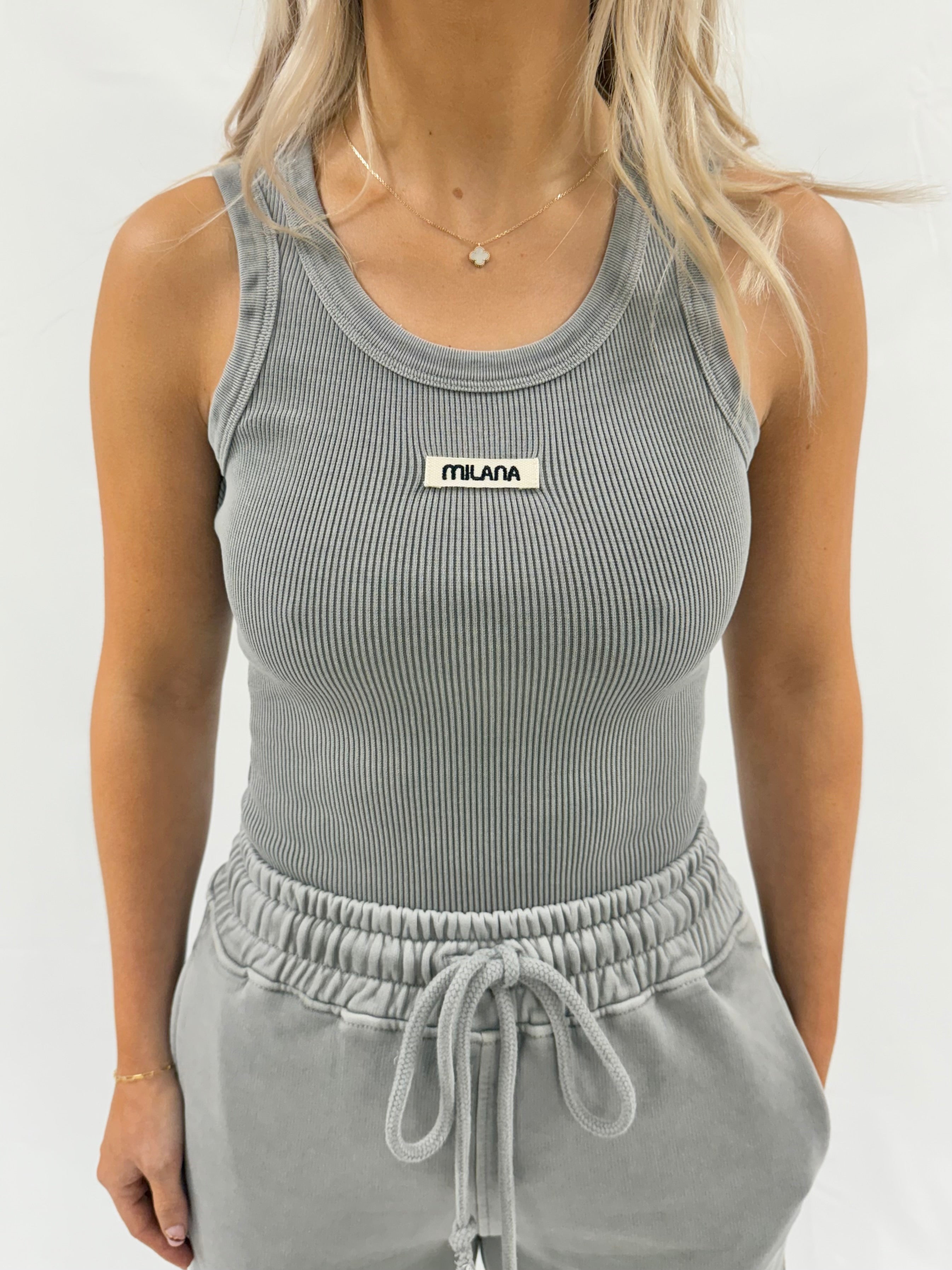 Washed Ash Grey Core Racer Vest.