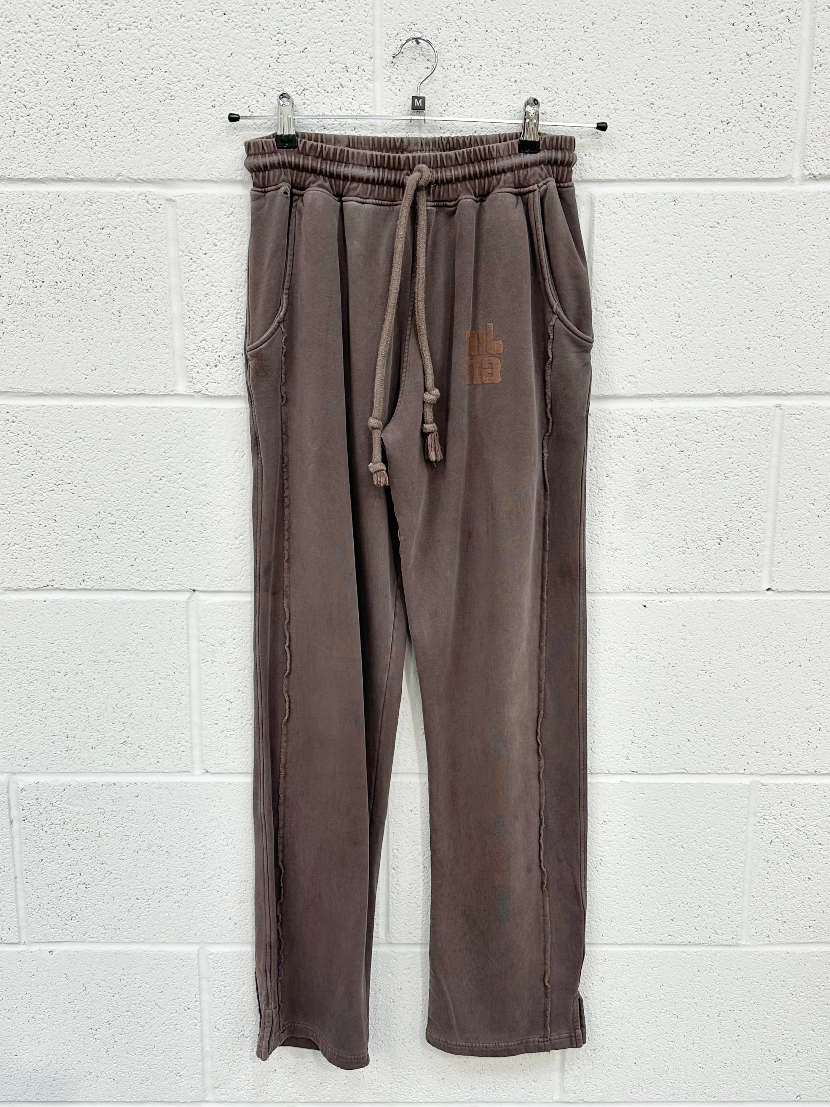 #H2 Washed Brown Bubble Heavyweight Sweatpants.