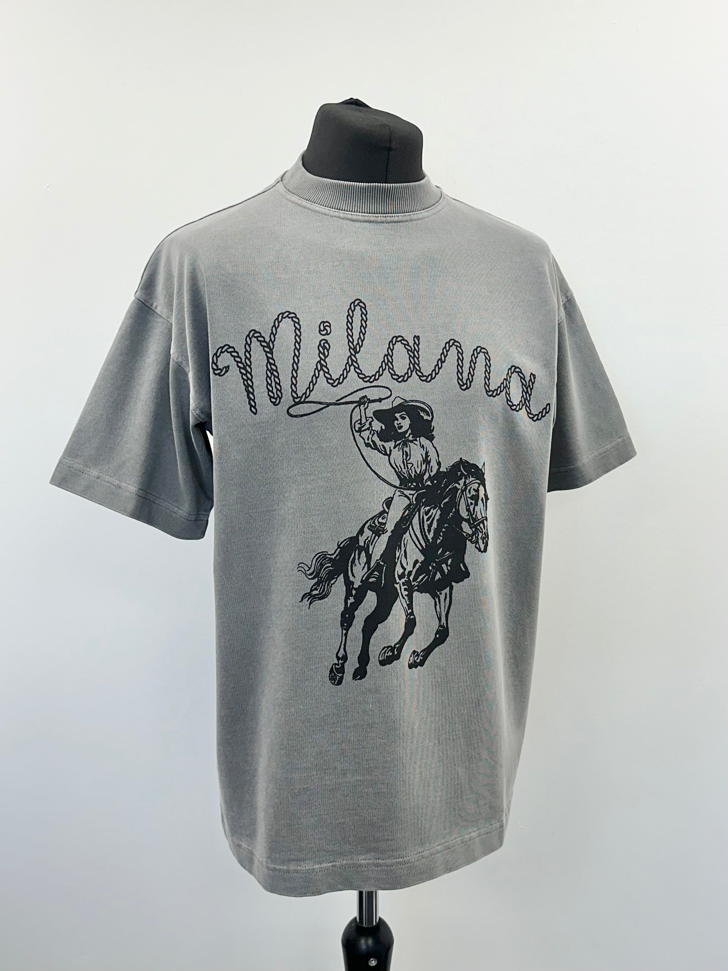 Washed Charcoal Cowgirl Heavyweight T-shirt.