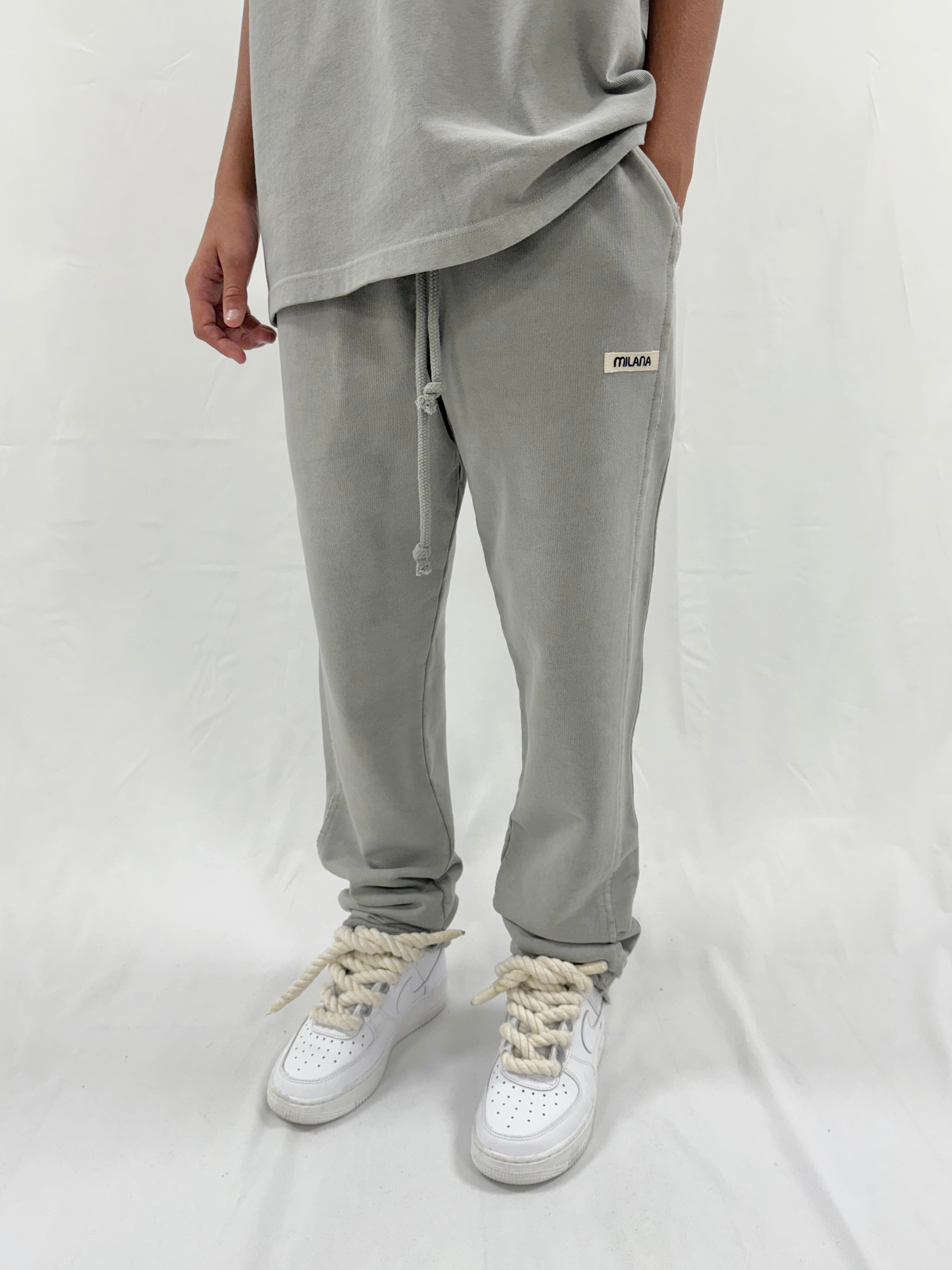 Washed Ash Grey Core Kids Relaxed Sweatpants.