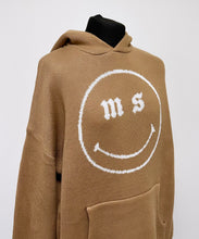 Load image into Gallery viewer, Camel Smiley Heavyweight Knit Hoodie.