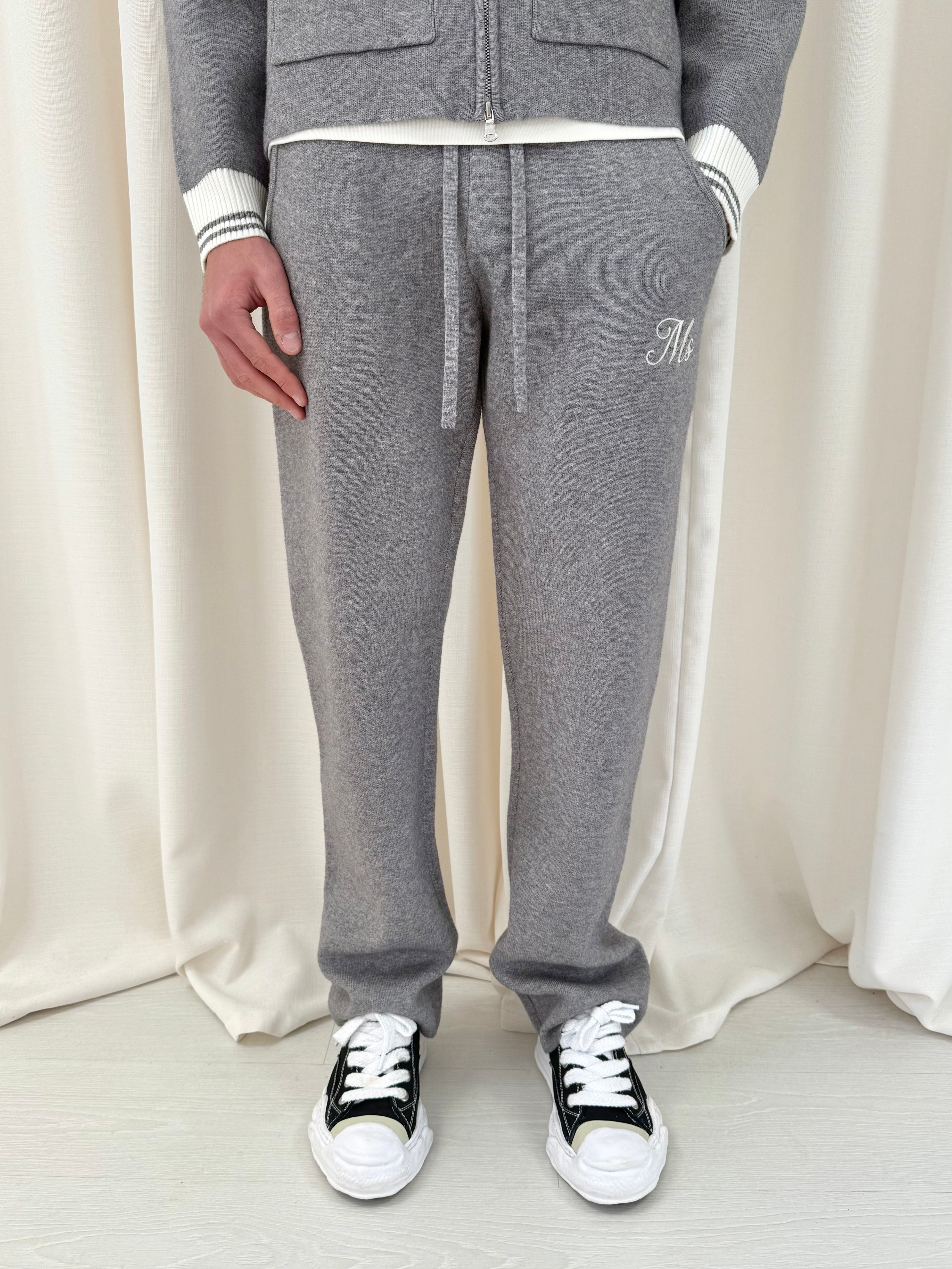 Marl Grey MS Knitted Relaxed Sweatpants.