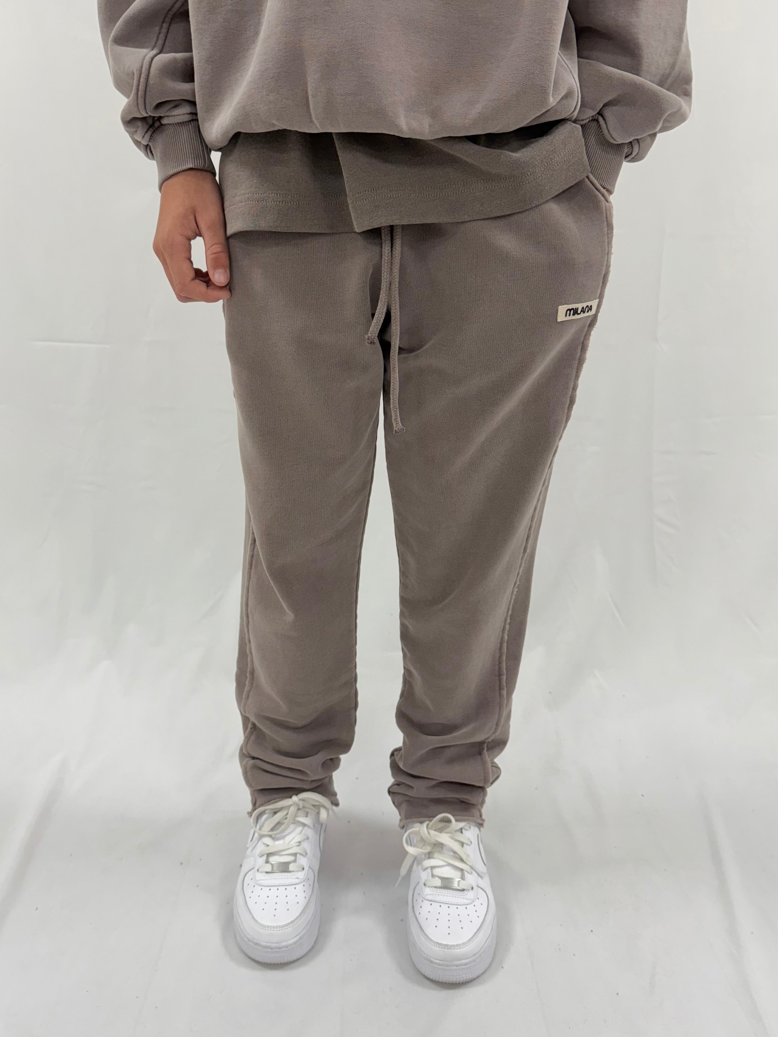 Washed Brown Core Kids Relaxed Sweatpants.