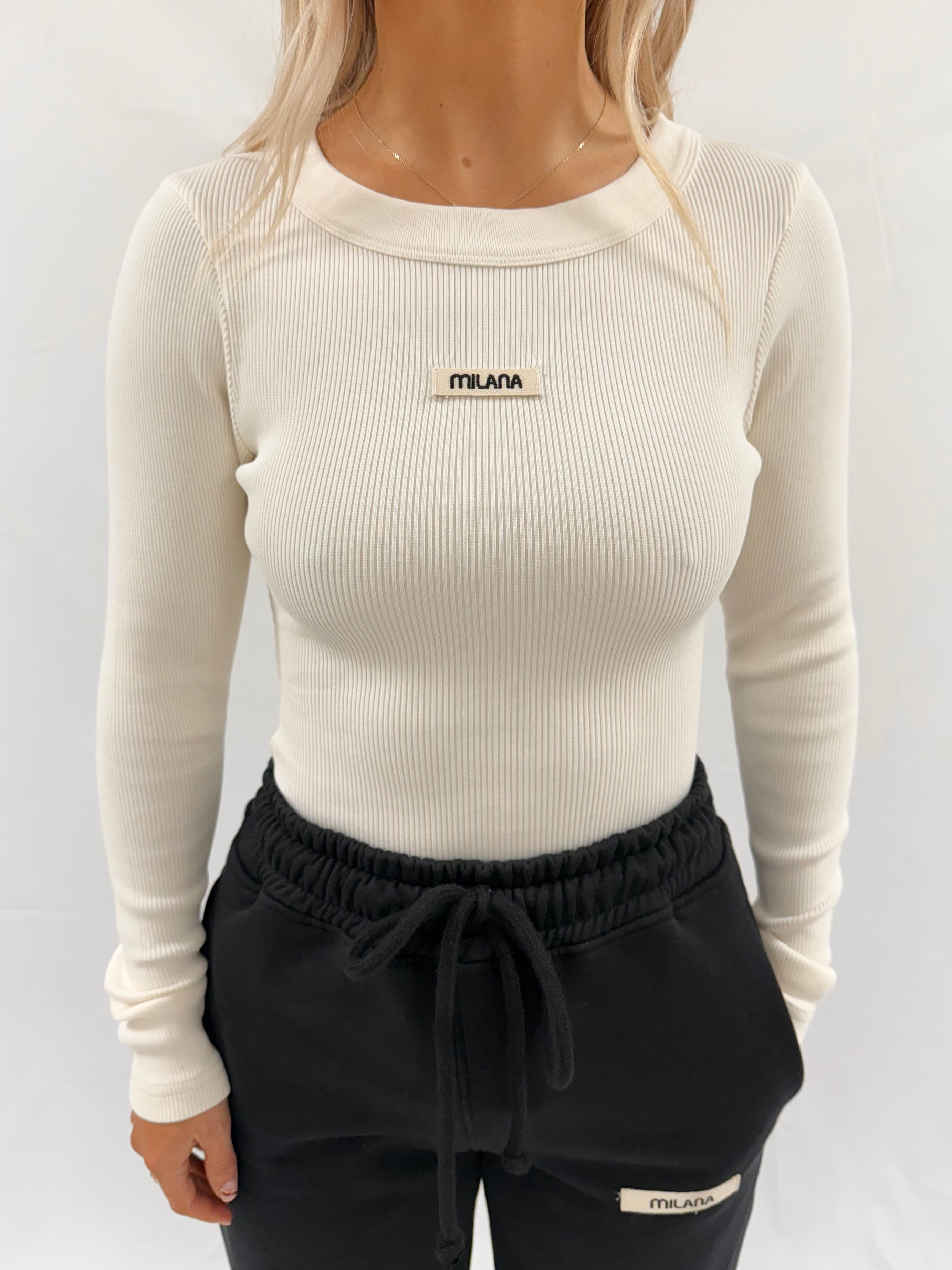 Cream Core Ribbed Long Sleeve.