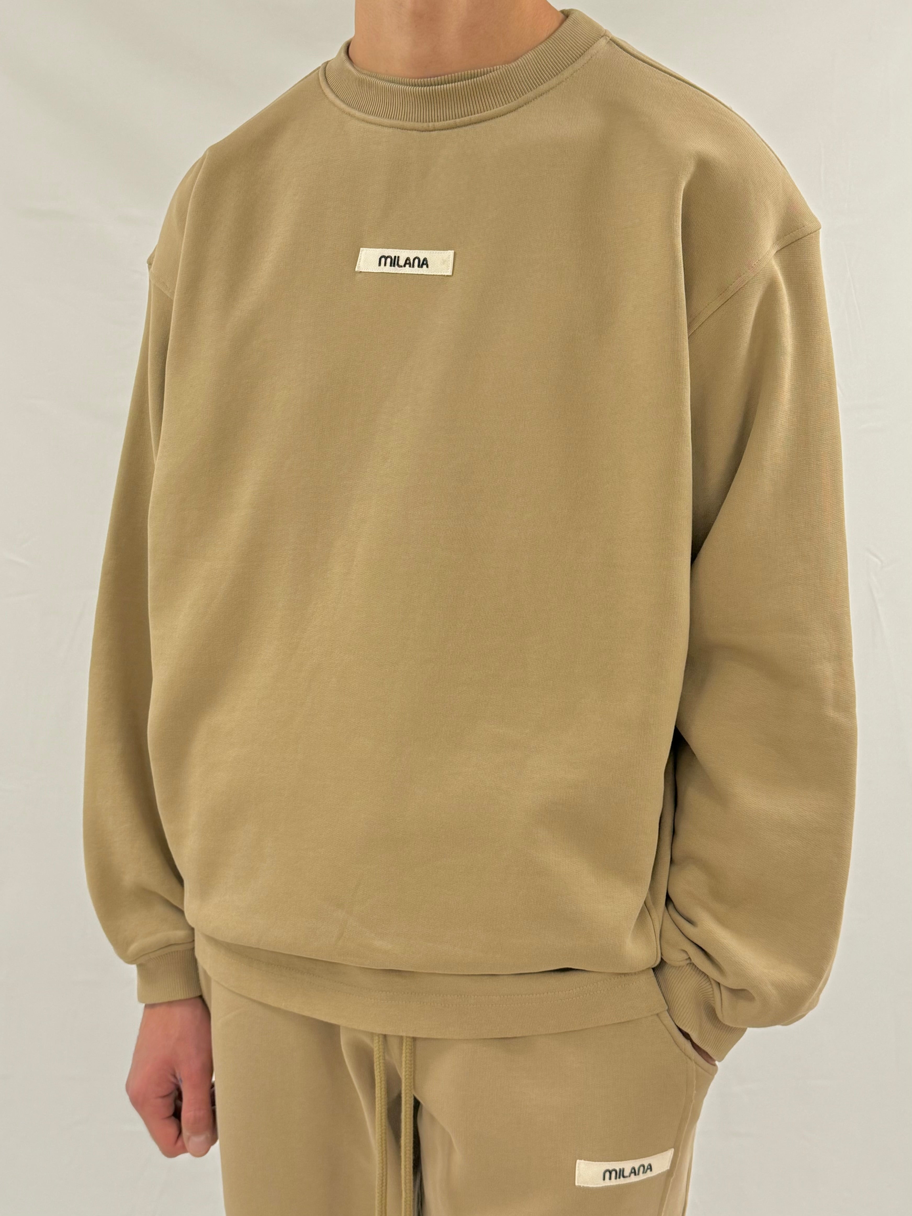 Khaki Brown Core Heavyweight Sweatshirt.