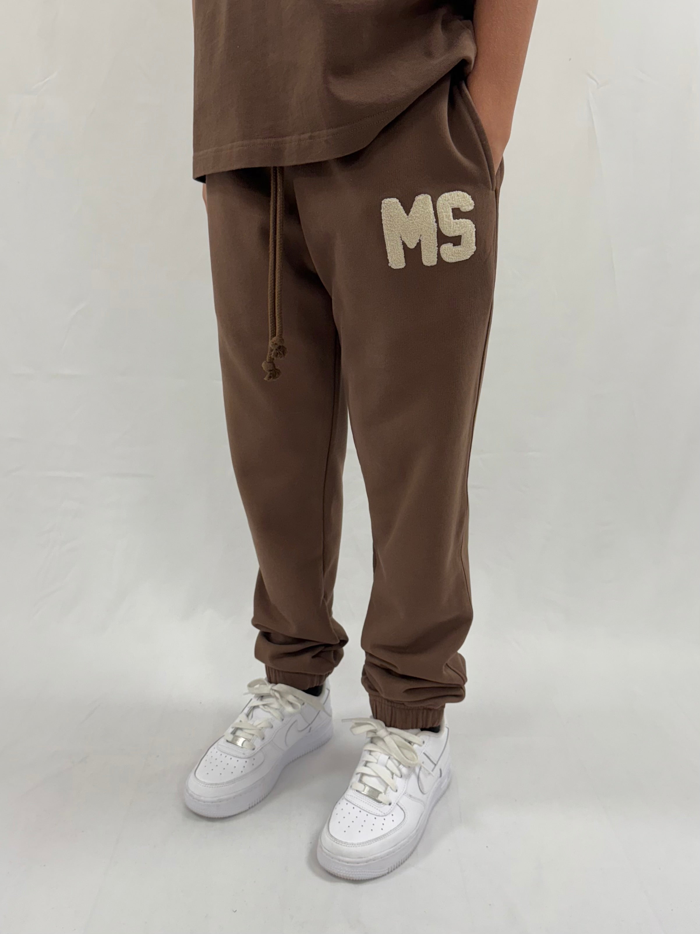 Dark Chocolate Teddy Kids Cuff Sweatpants.