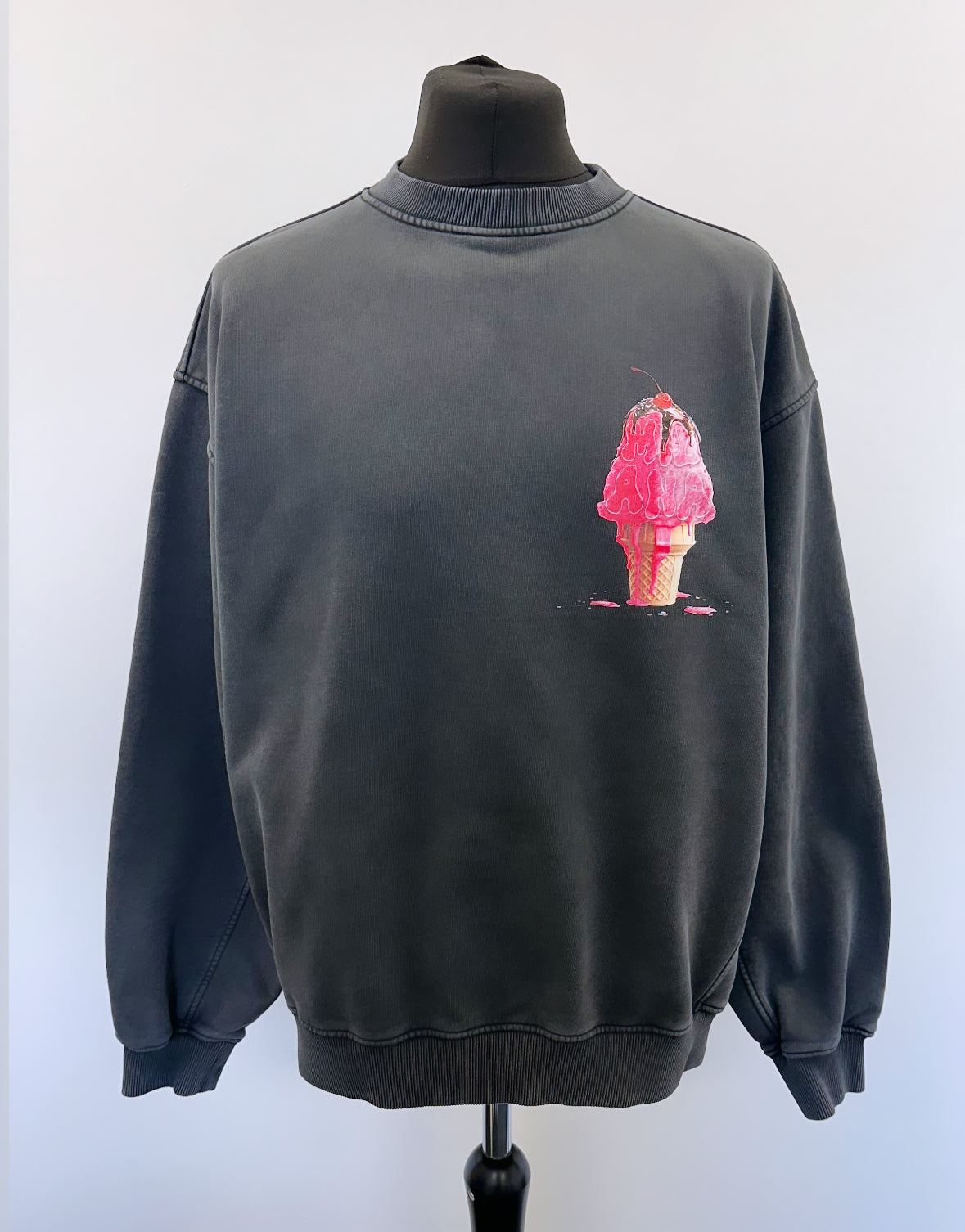 Washed Black Ice Cream Sweatshirt.