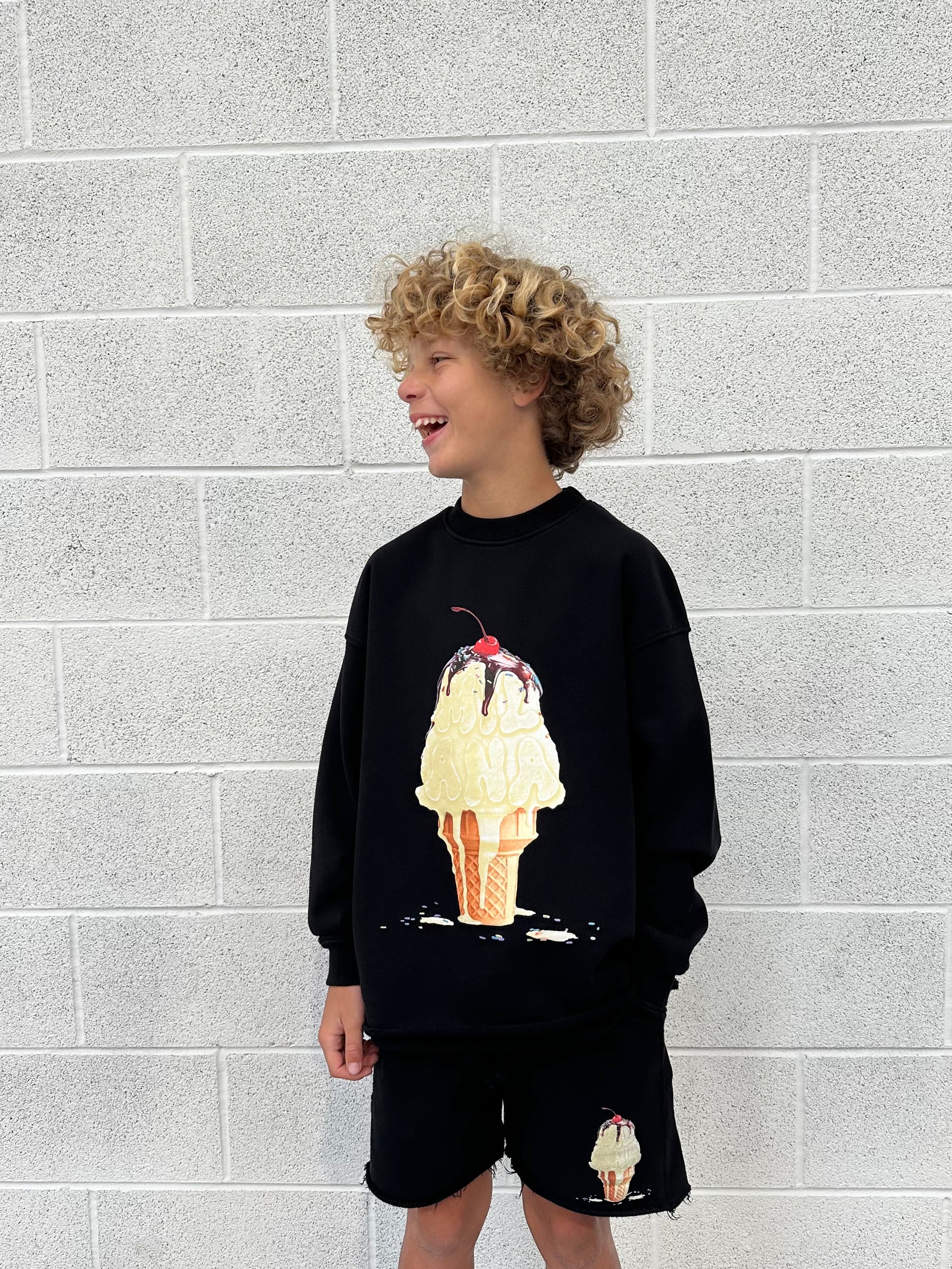 Black Ice Cream Kids Sweatshirt.
