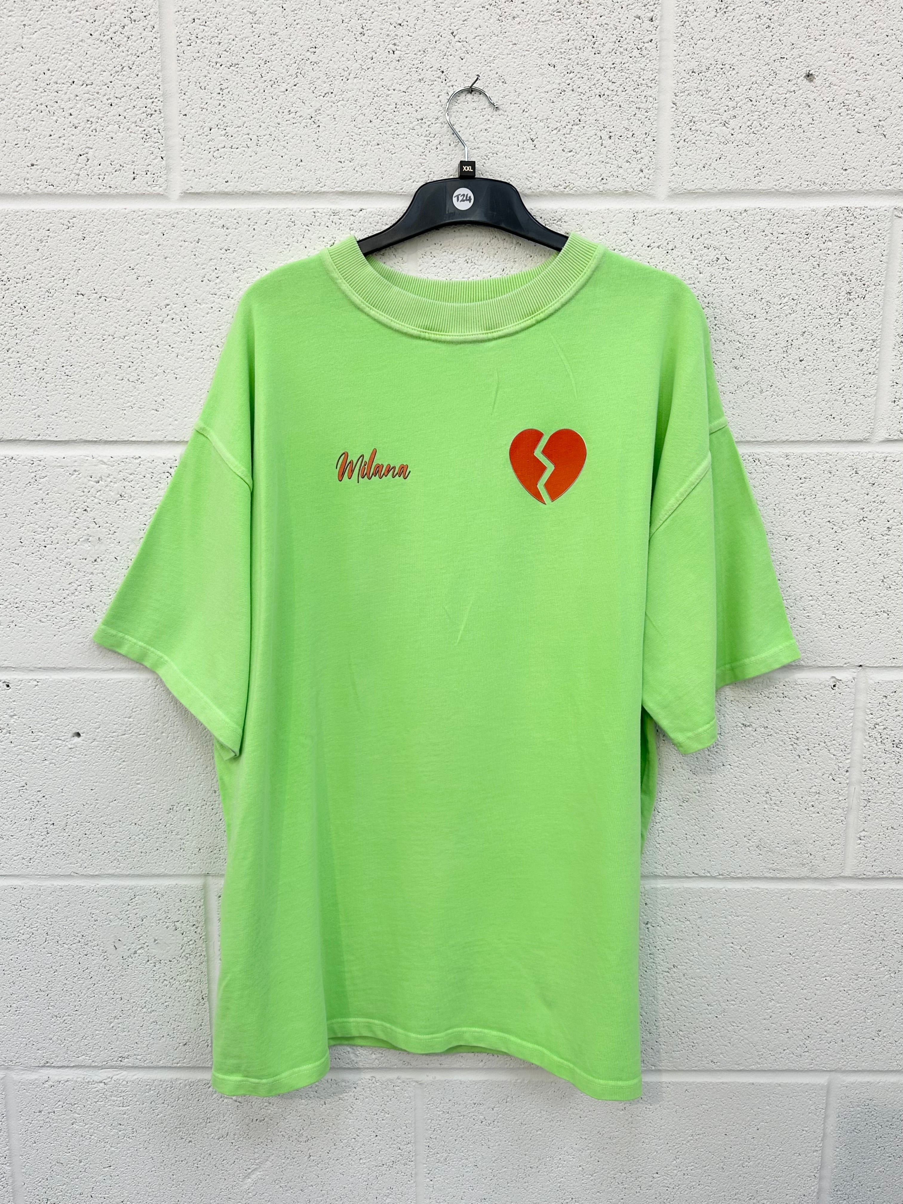 #T24 Washed Neon Green Hotline Heavyweight T-shirt.