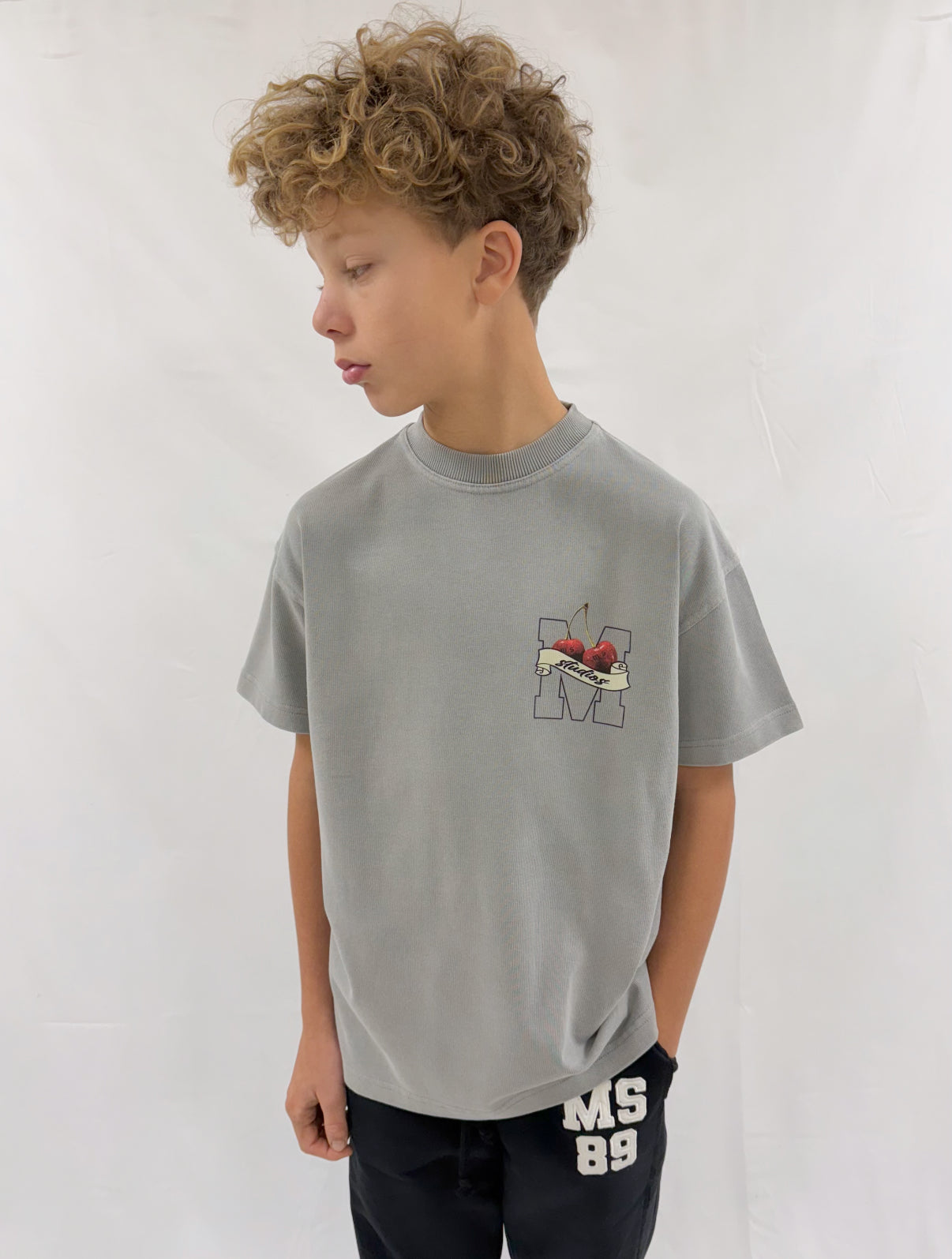 Washed Ash Grey Milana History Kids T-shirt.