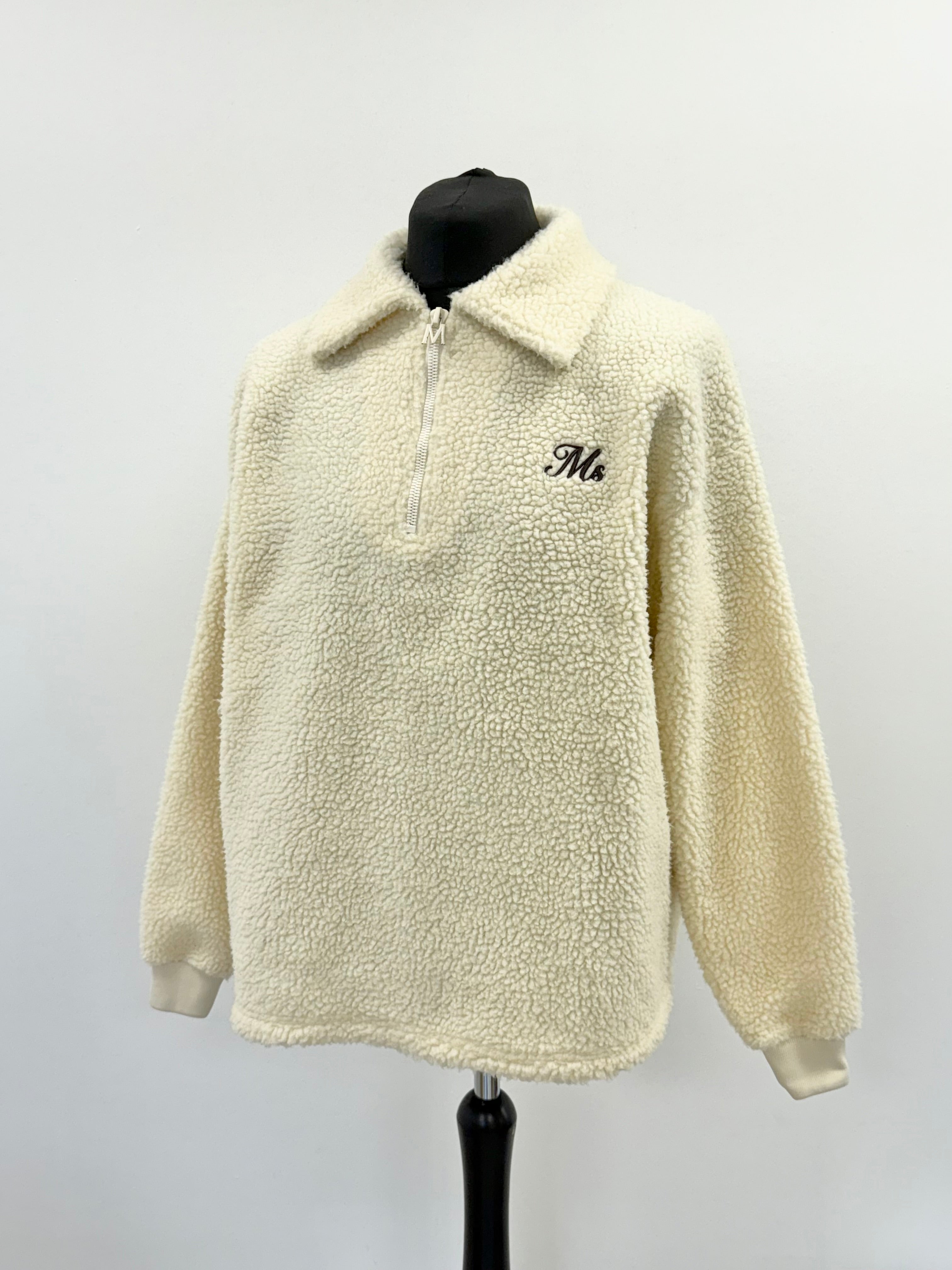 Beige MS Half Zip Fleece.