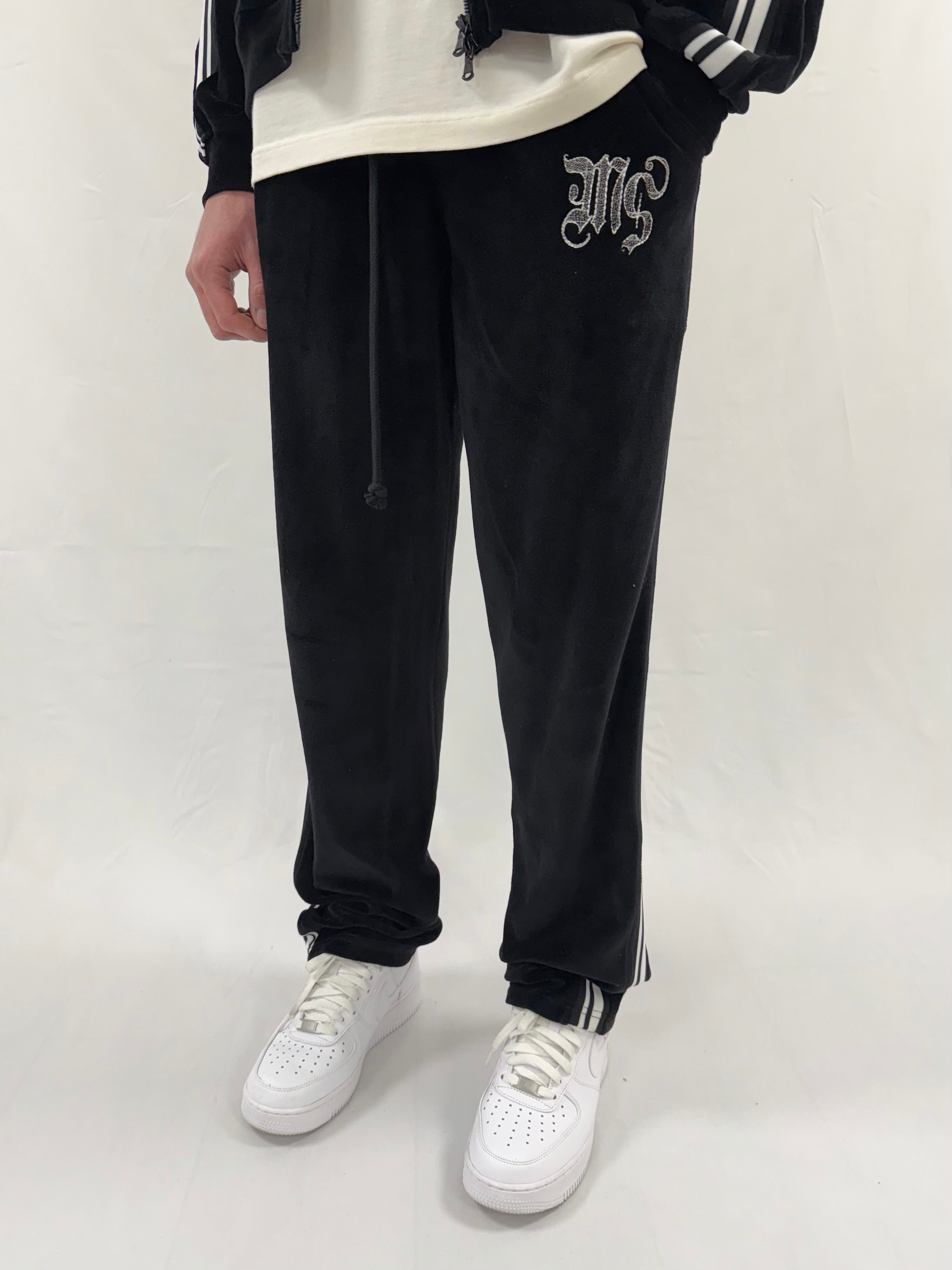 Black Velour Relaxed Sweatpants.