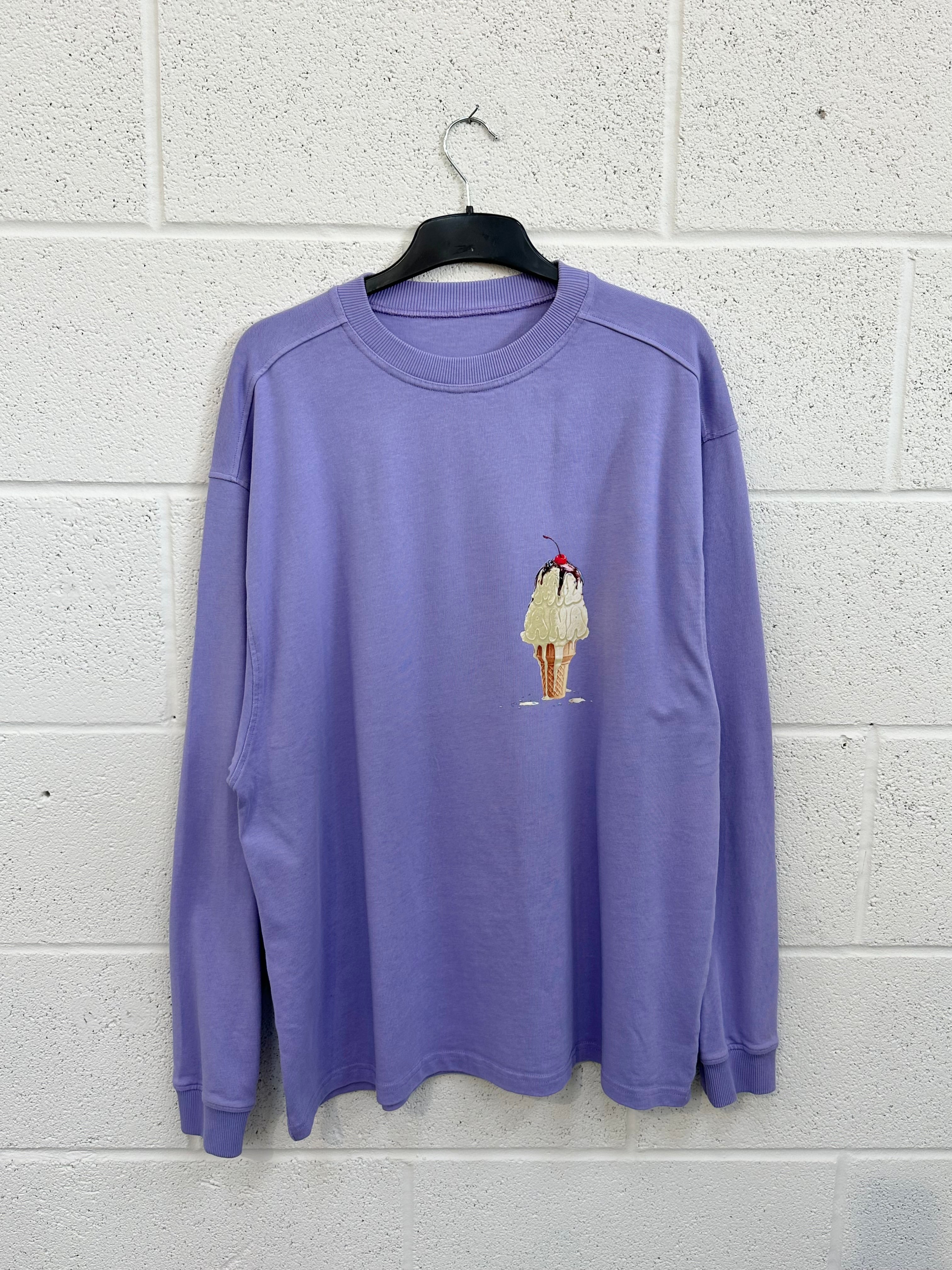 #BB35 Washed Lilac Ice Cream Heavyweight Long Sleeve.