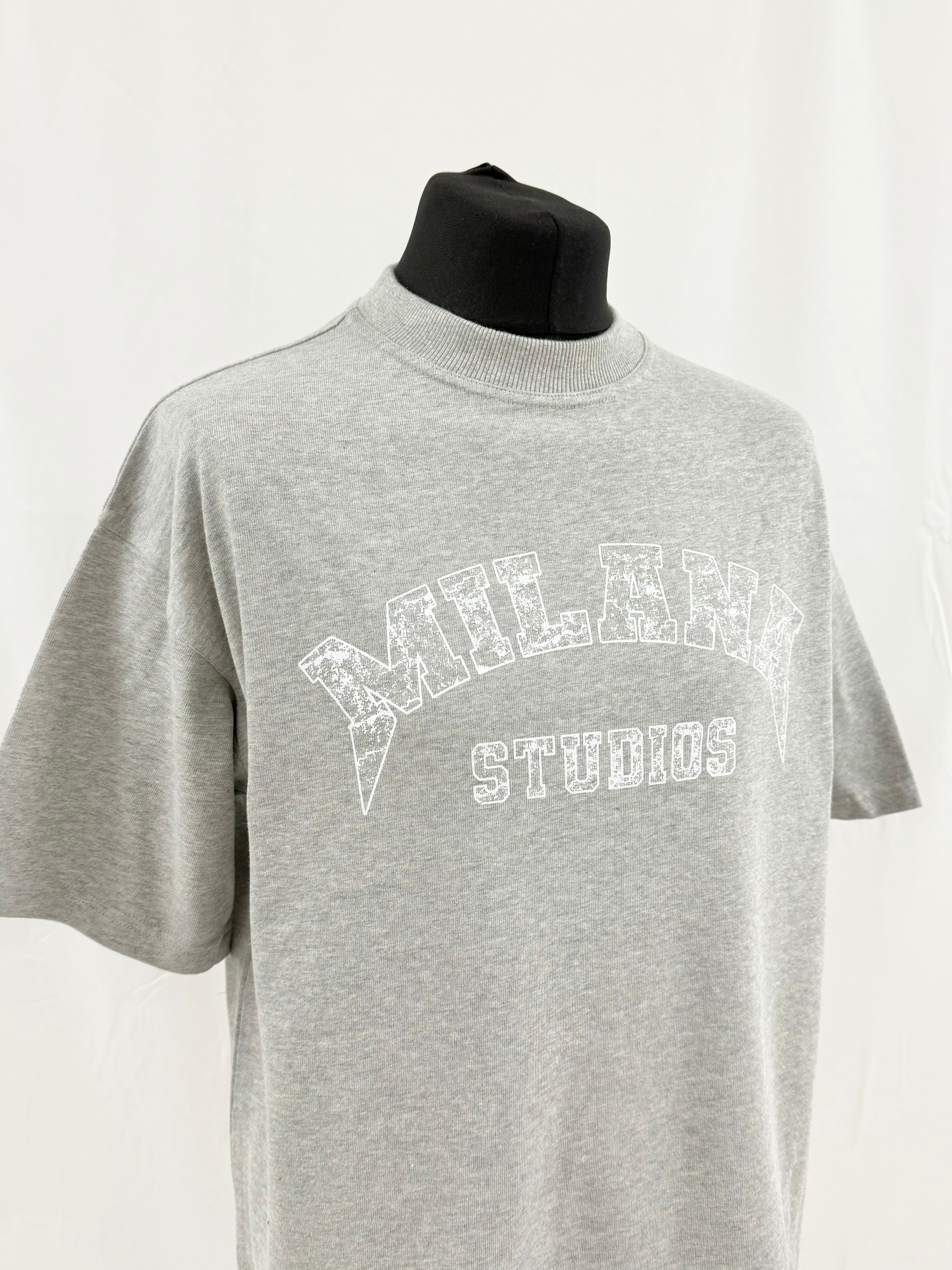 Marl Grey Arched Heavyweight T-shirt.