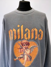 Load image into Gallery viewer, Washed Charcoal Waffle Heavyweight Cherub Long Sleeve.