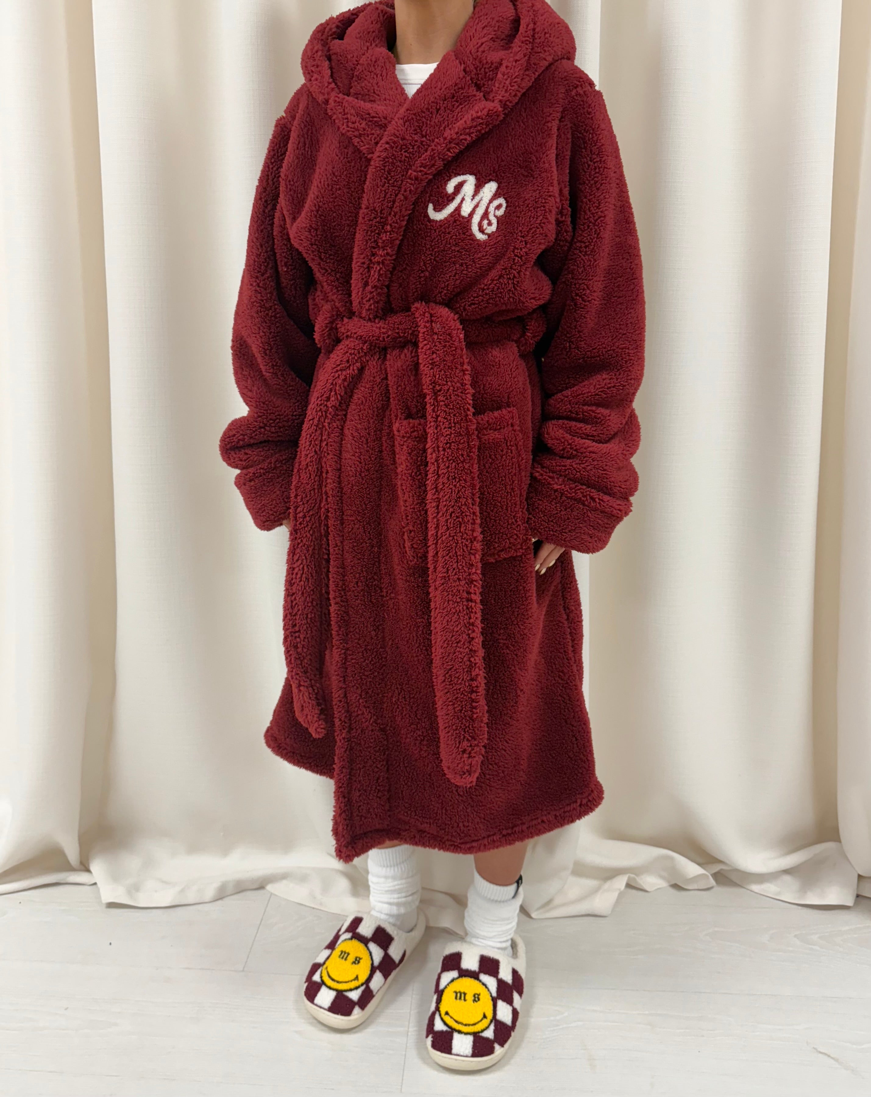 Burgundy Milana Dressing Gown.