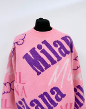 Load image into Gallery viewer, Pink All Over Heavyweight Knit Sweatshirt